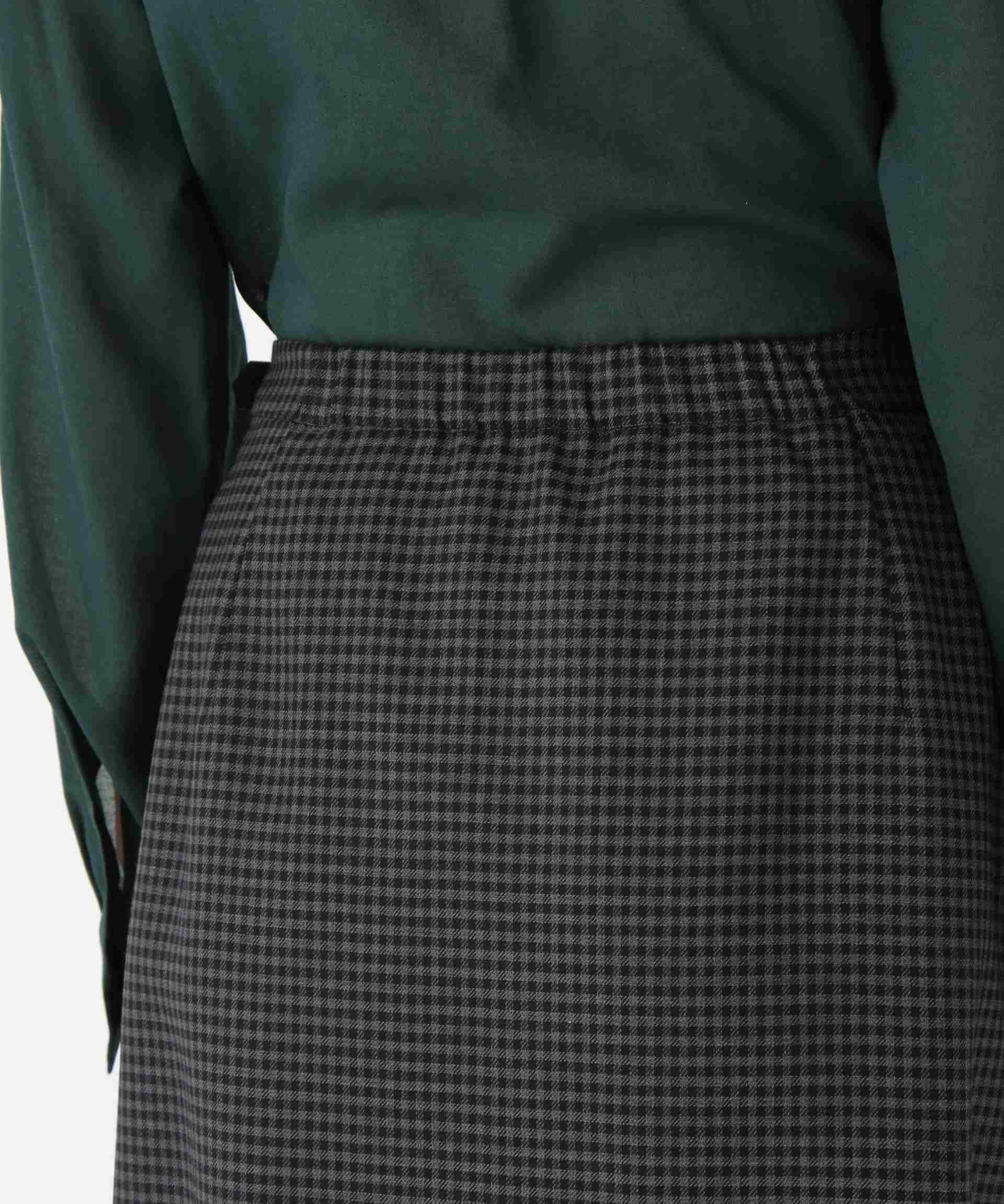 先染めチェックキルト風スカート グレーギンガムチェック3