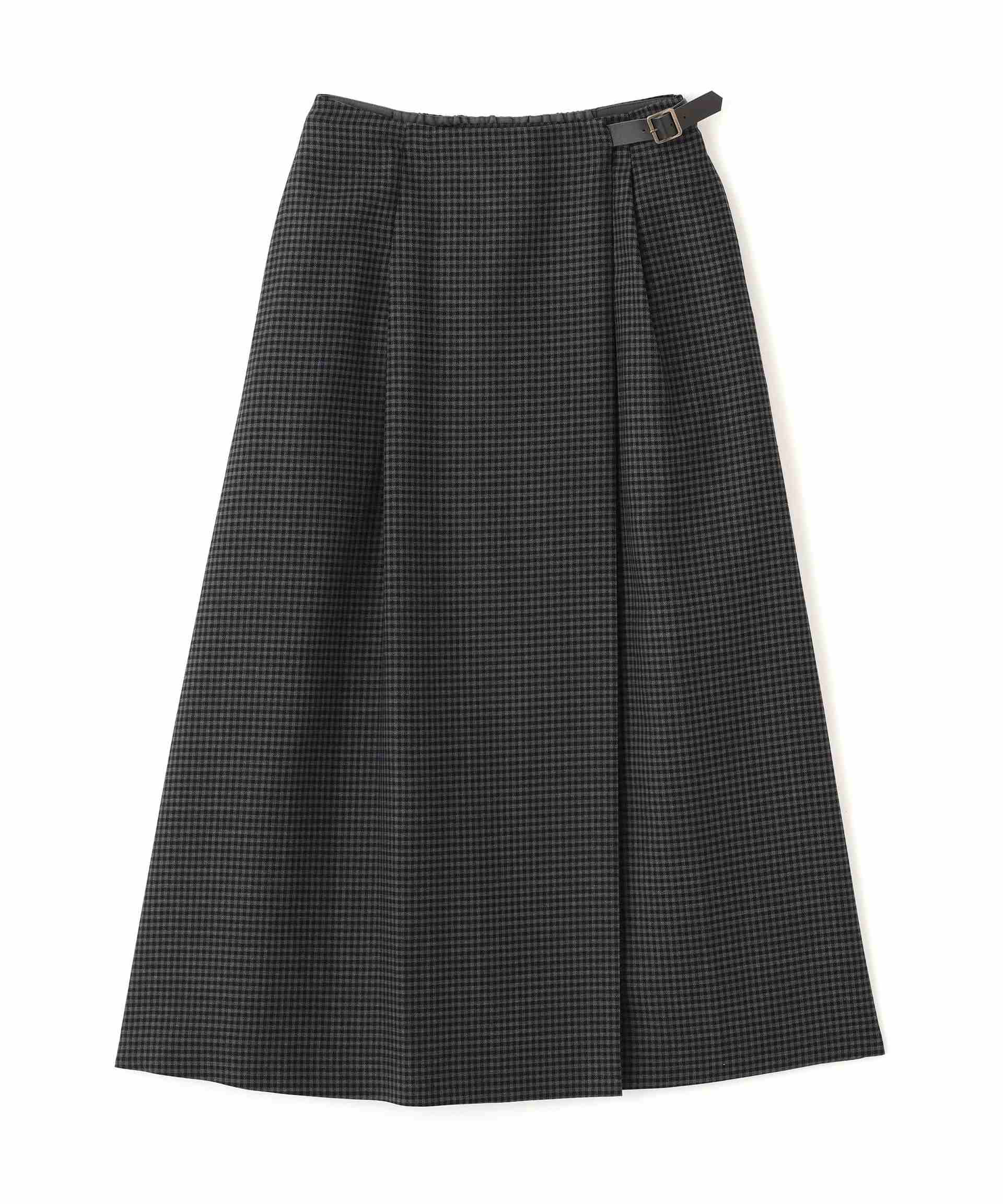 先染めチェックキルト風スカート グレーギンガムチェック3