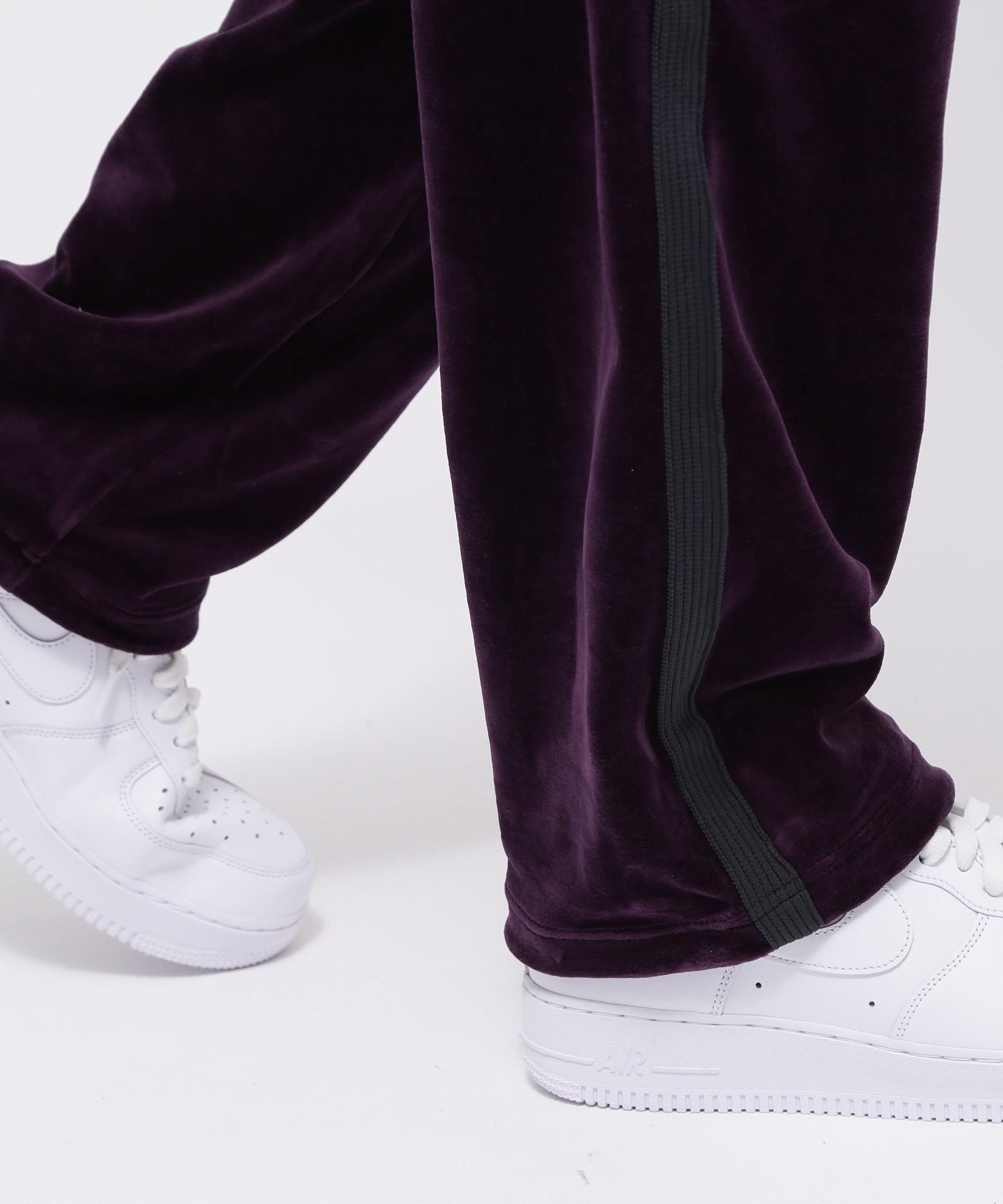 《WER&DEPOT限定》VELOU> T>ACK PANTS / ベロア トラックパンツ パープル