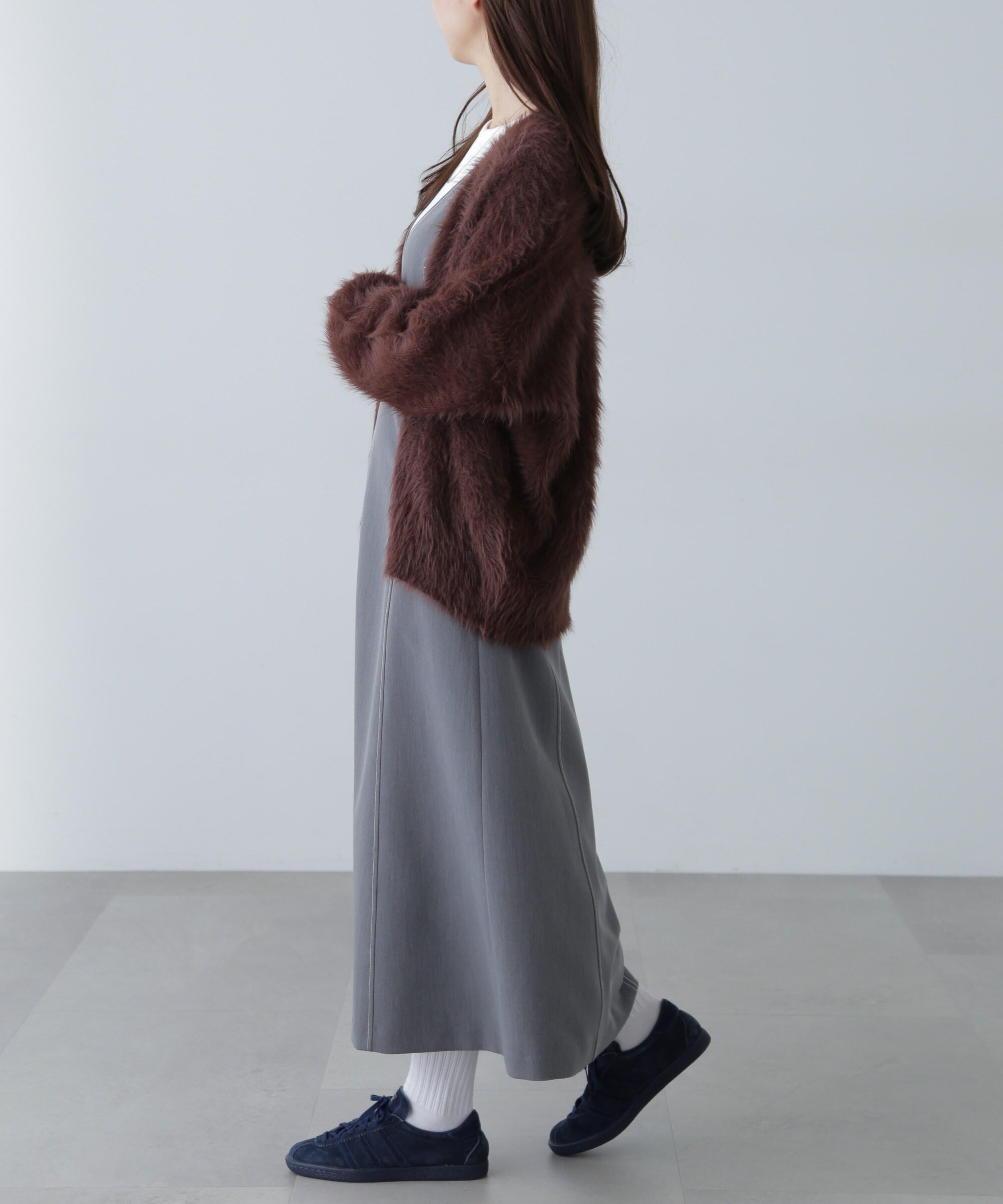 配色ステッチジャンスカ グレー