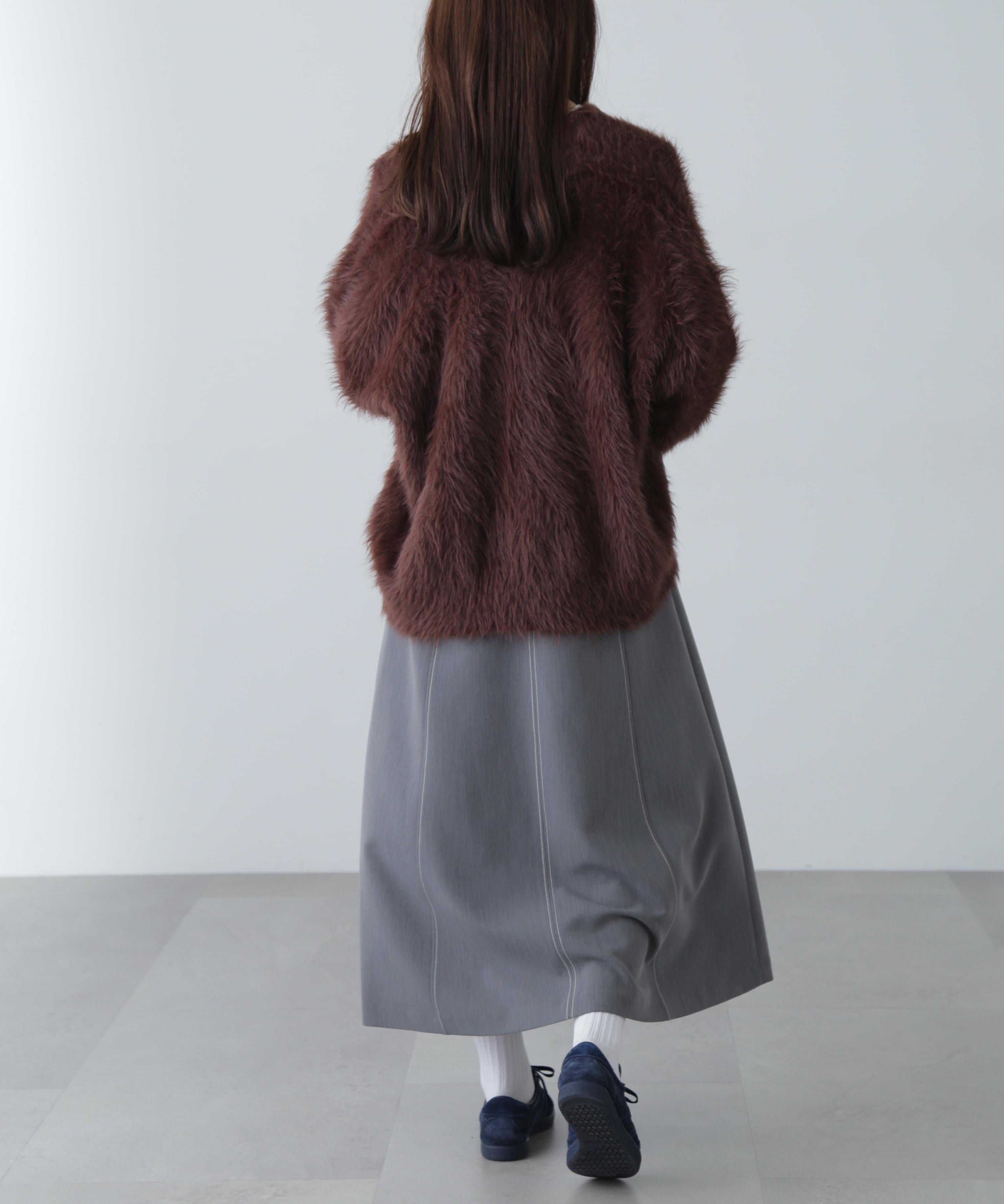 配色ステッチジャンスカ グレー