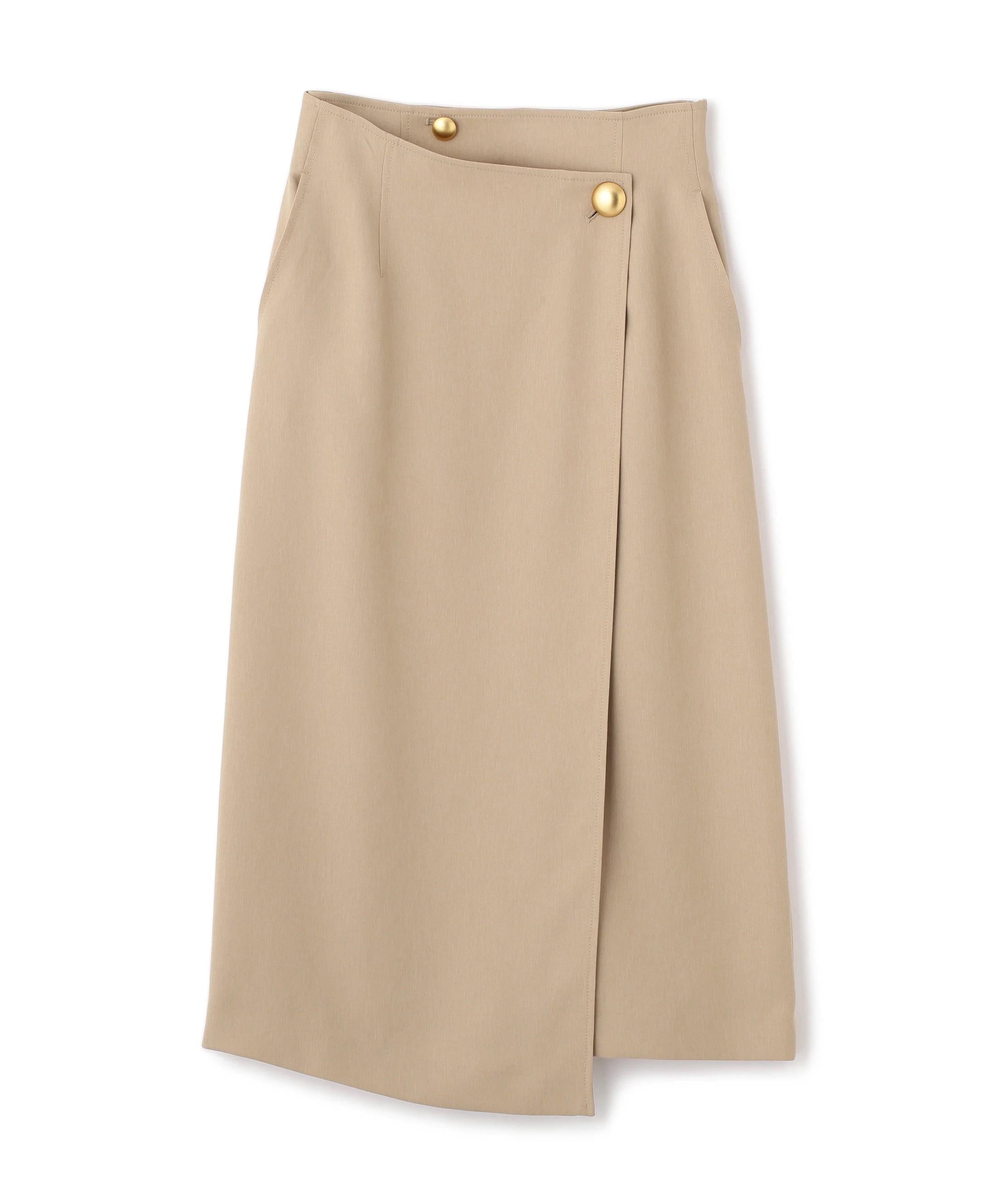 ステップヘムラップスカート キャメル5