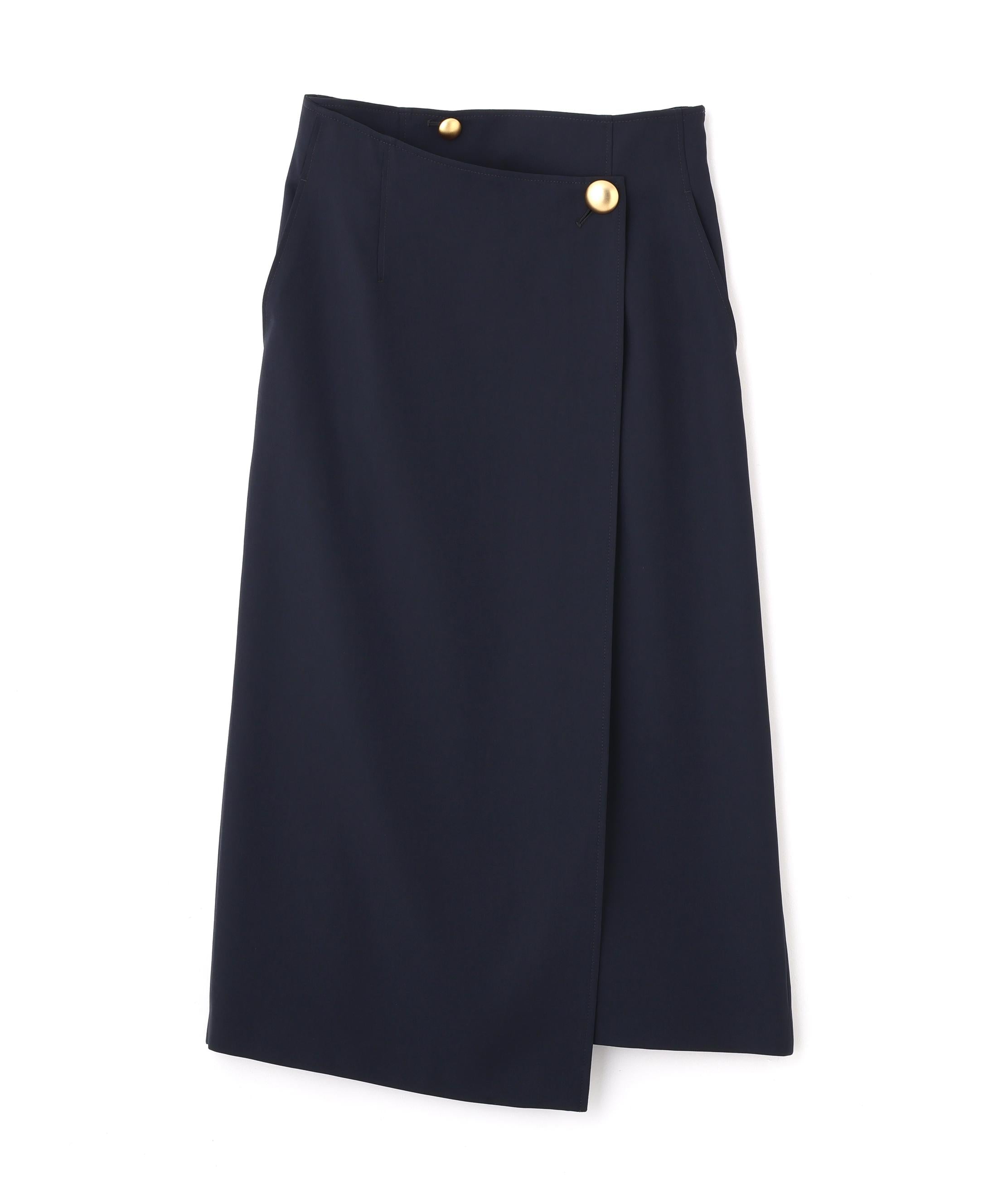 ステップヘムラップスカート ネイビー