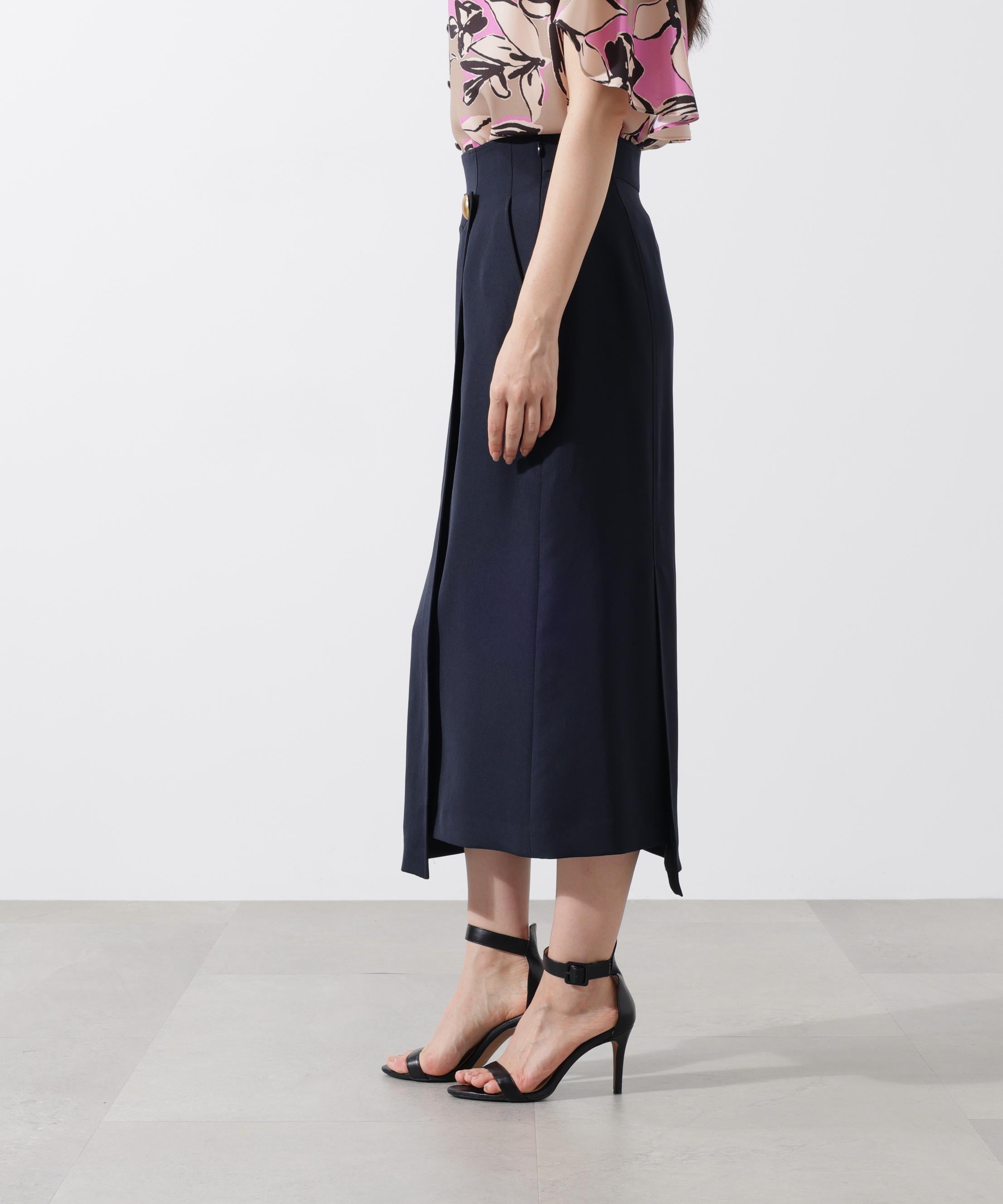 ステップヘムラップスカート ネイビー