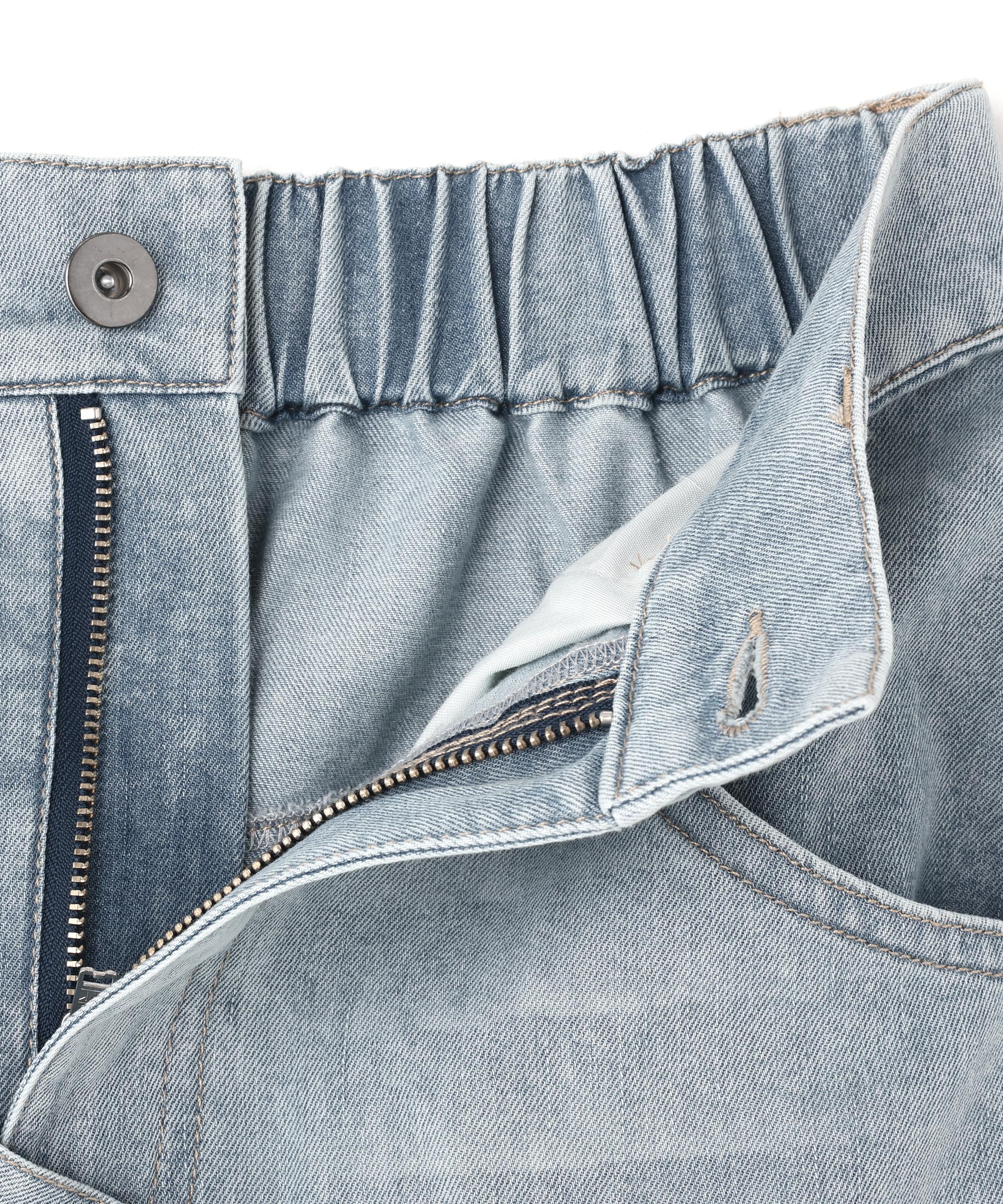 AULA AILA/アウラアイラ/別注デニムリメイクスカート ブルー