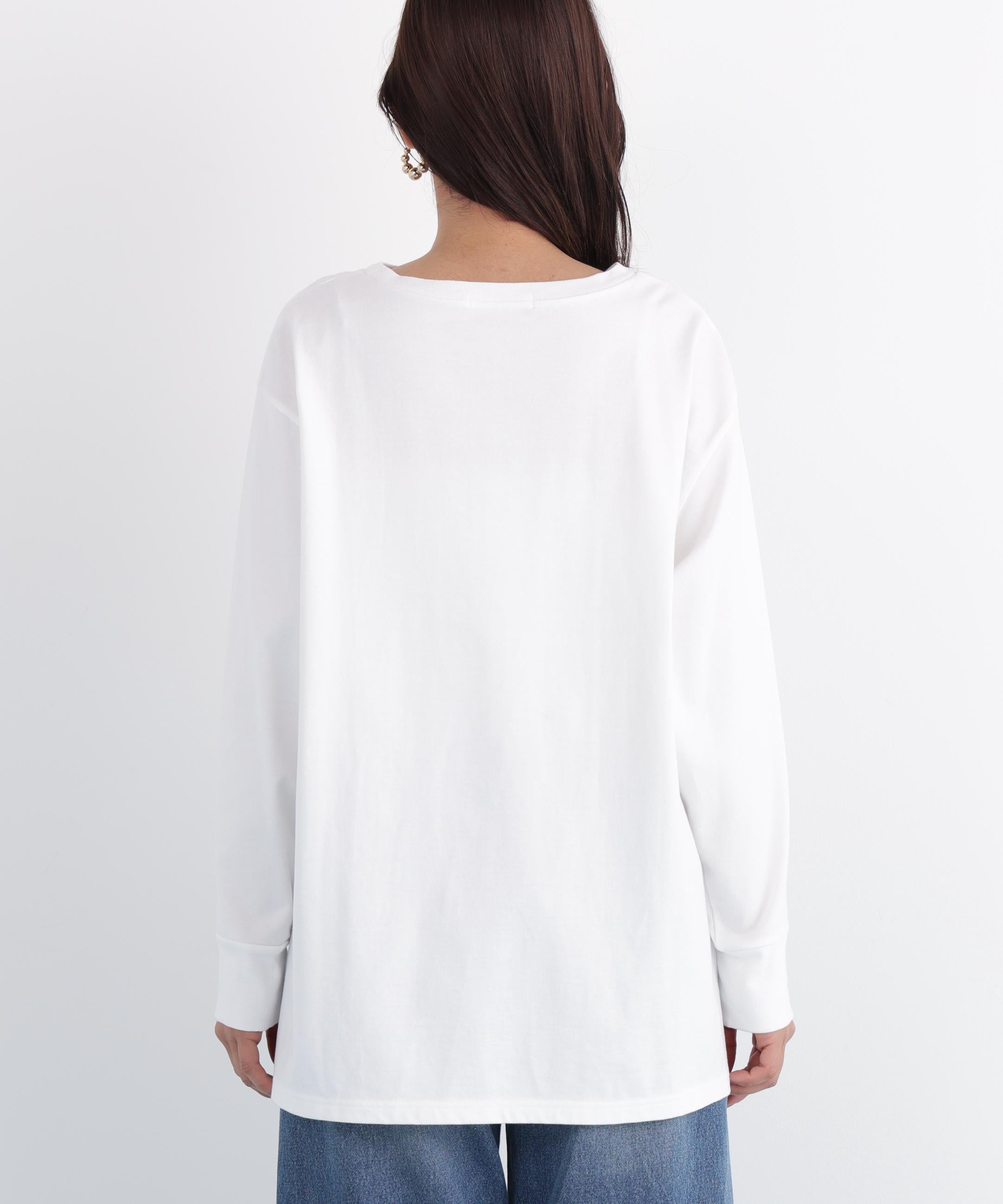「Liberte」ロングTシャツ ホワイト