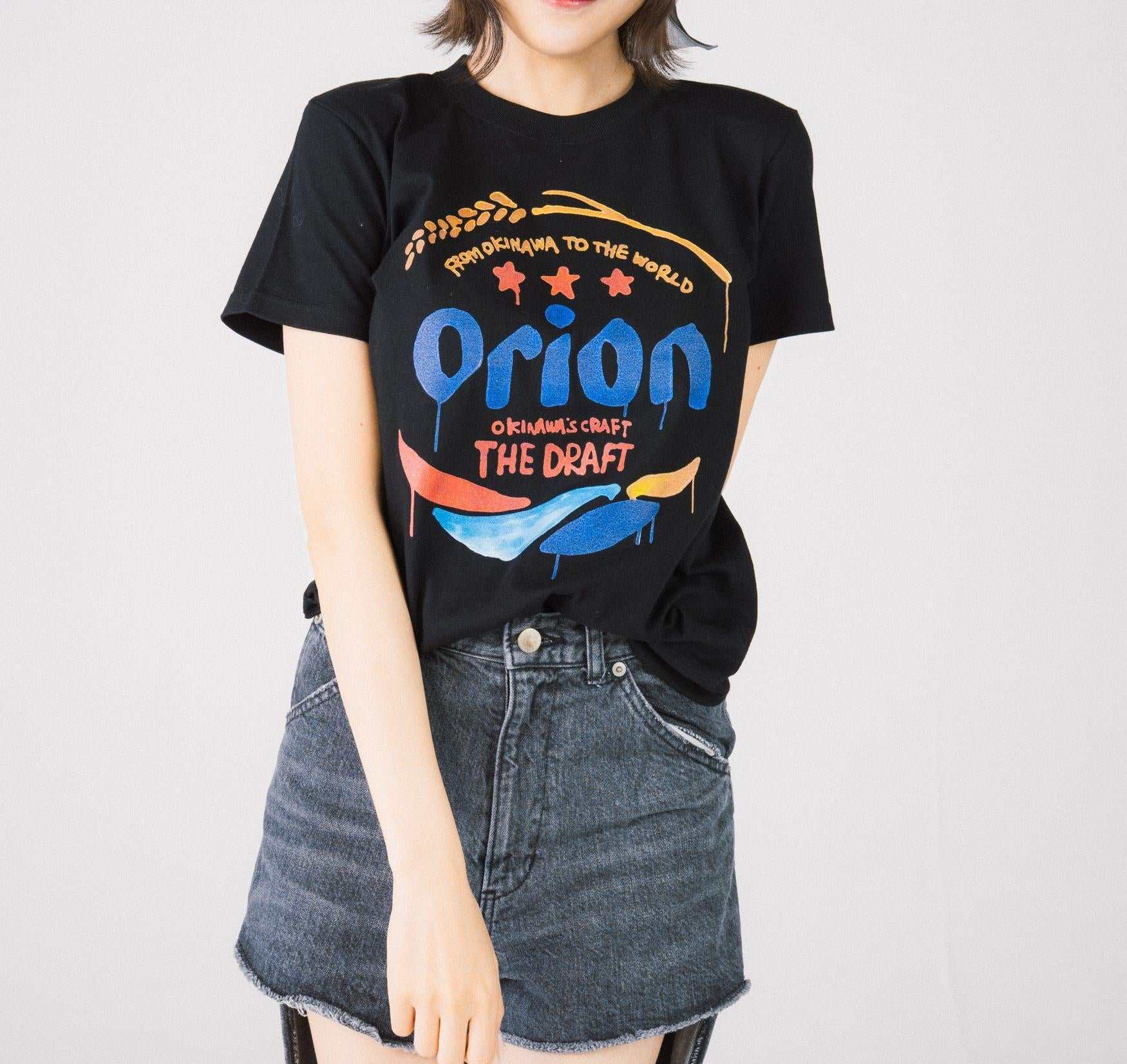 guernika×ORIONBEER/ゲルニカ×オリオンビール/ORION THE DRAFT ART PRINT T-SHIRT ブラック