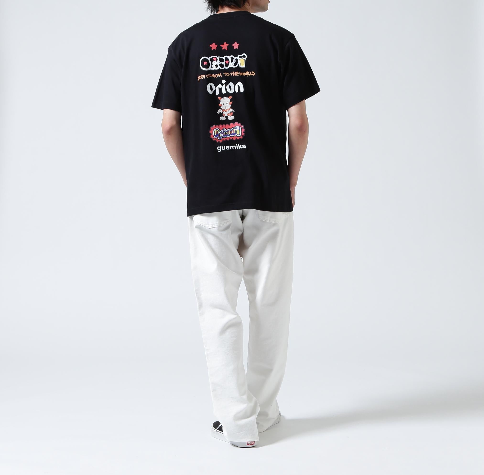 guernika×ORIONBEER/ゲルニカ×オリオンビール/ORION THE DRAFT ART PRINT T-SHIRT ブラック