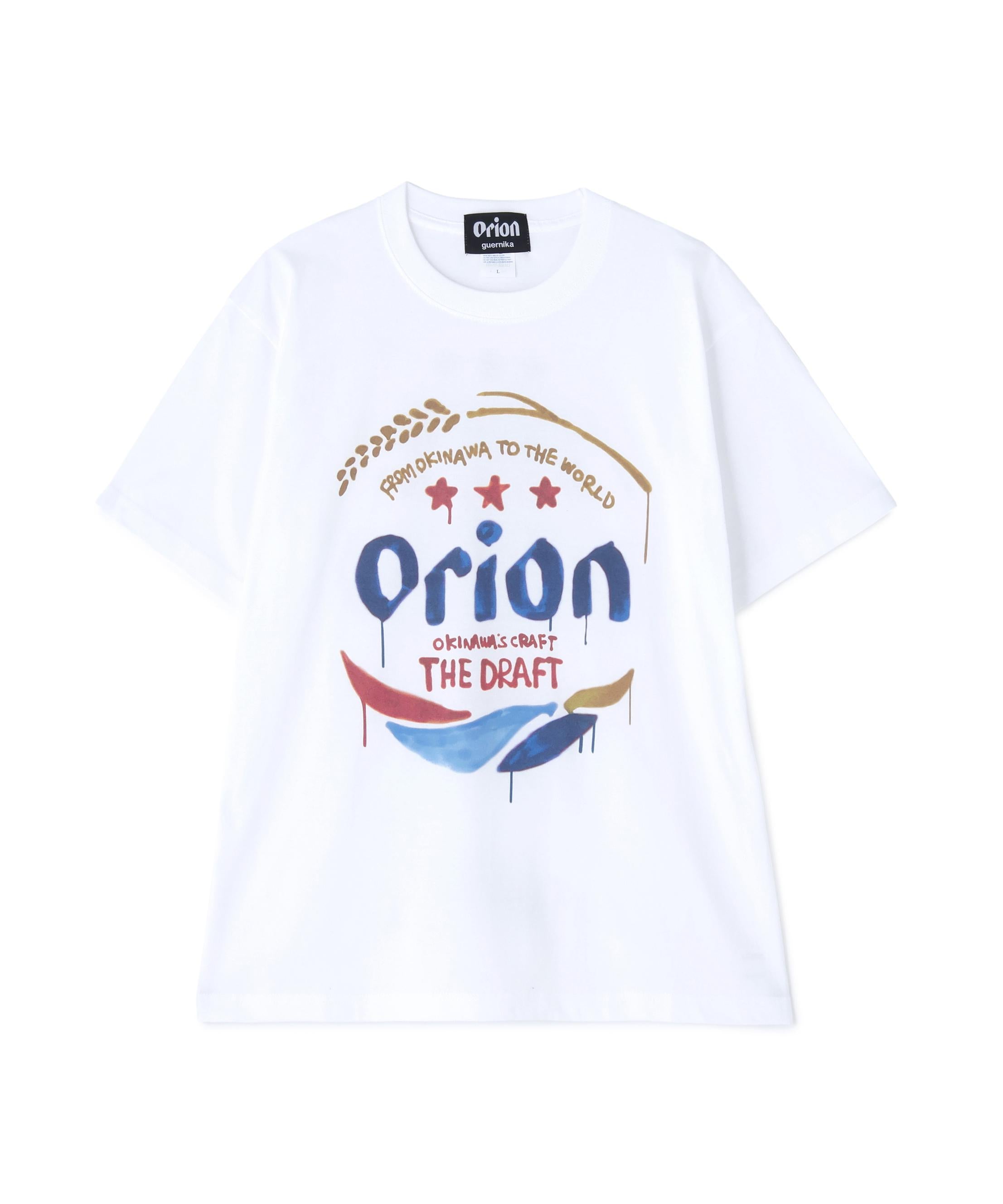 guernika×ORIONBEER/ゲルニカ×オリオンビール/ORION THE DRAFT ART PRINT T-SHIRT ホワイト