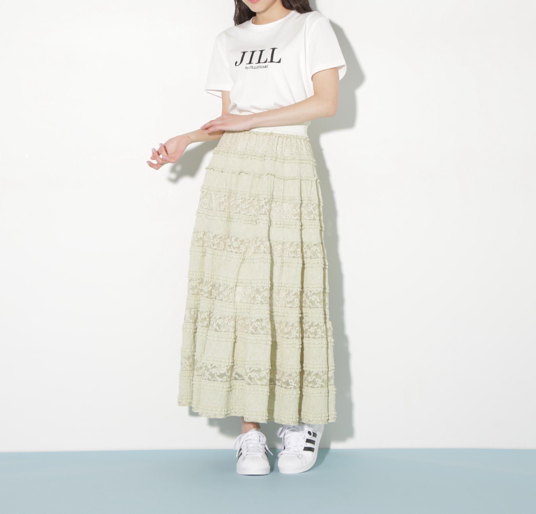 ティアードレーススカート グリーン