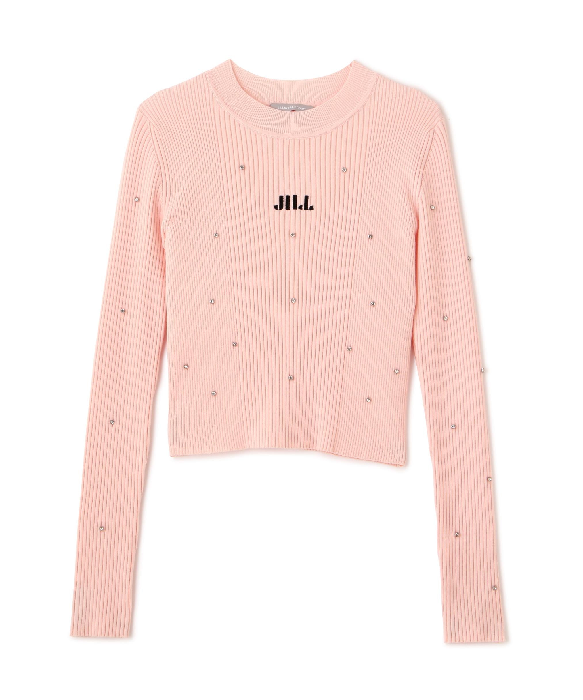 ビジューコンパクトロゴニット ピンク