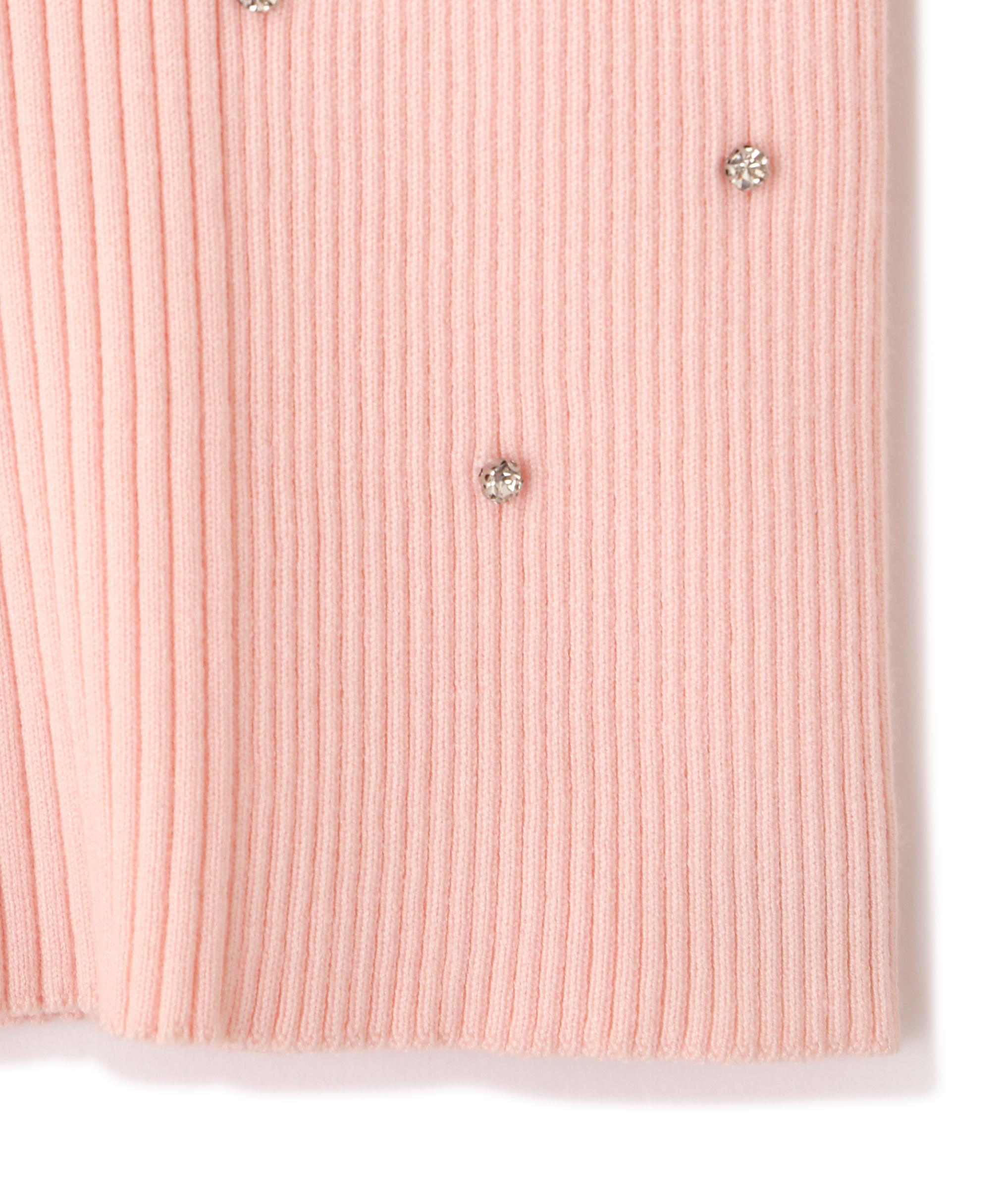 ビジューコンパクトロゴニット ピンク