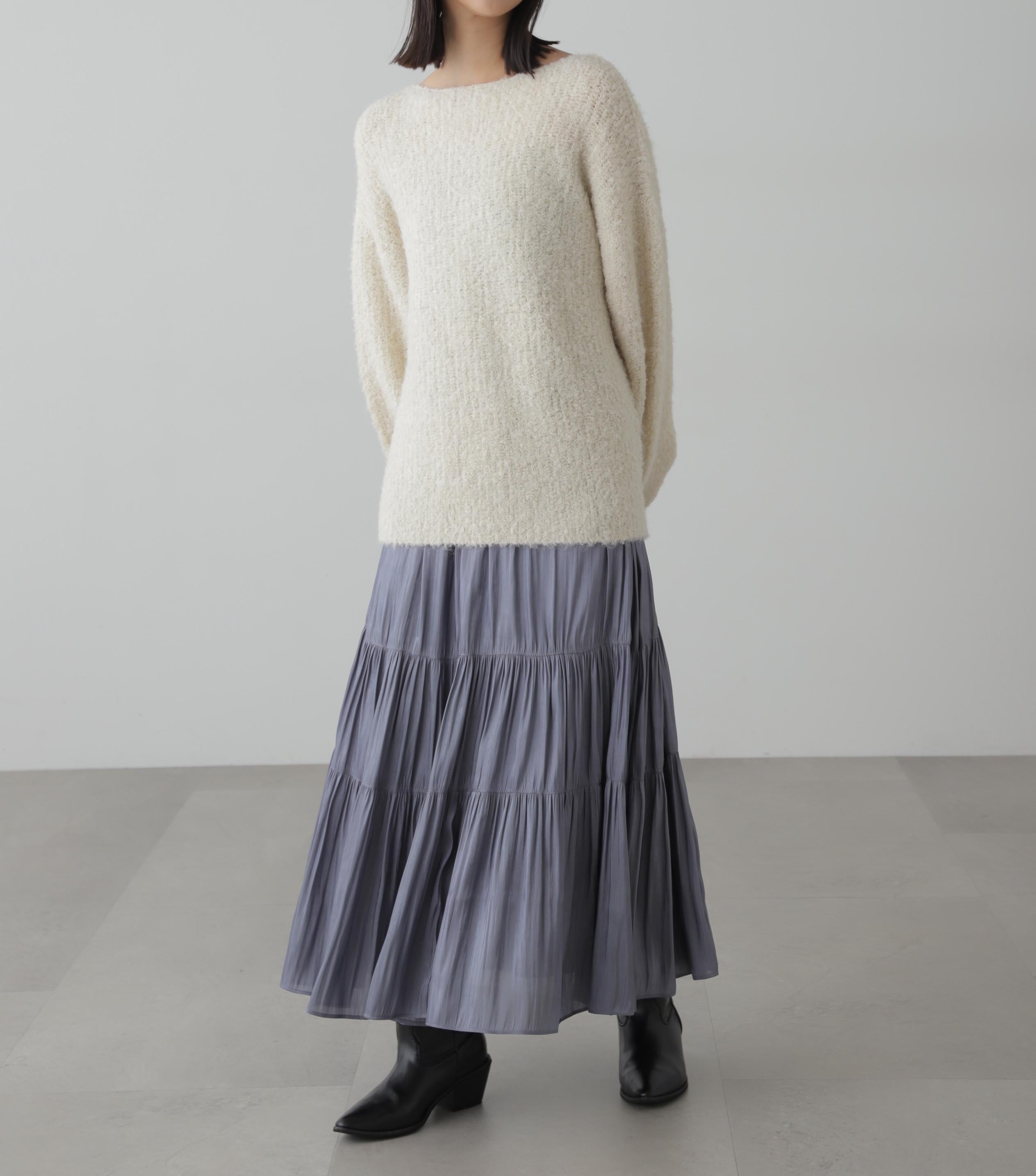 シャイニーティアードスカート ブルー