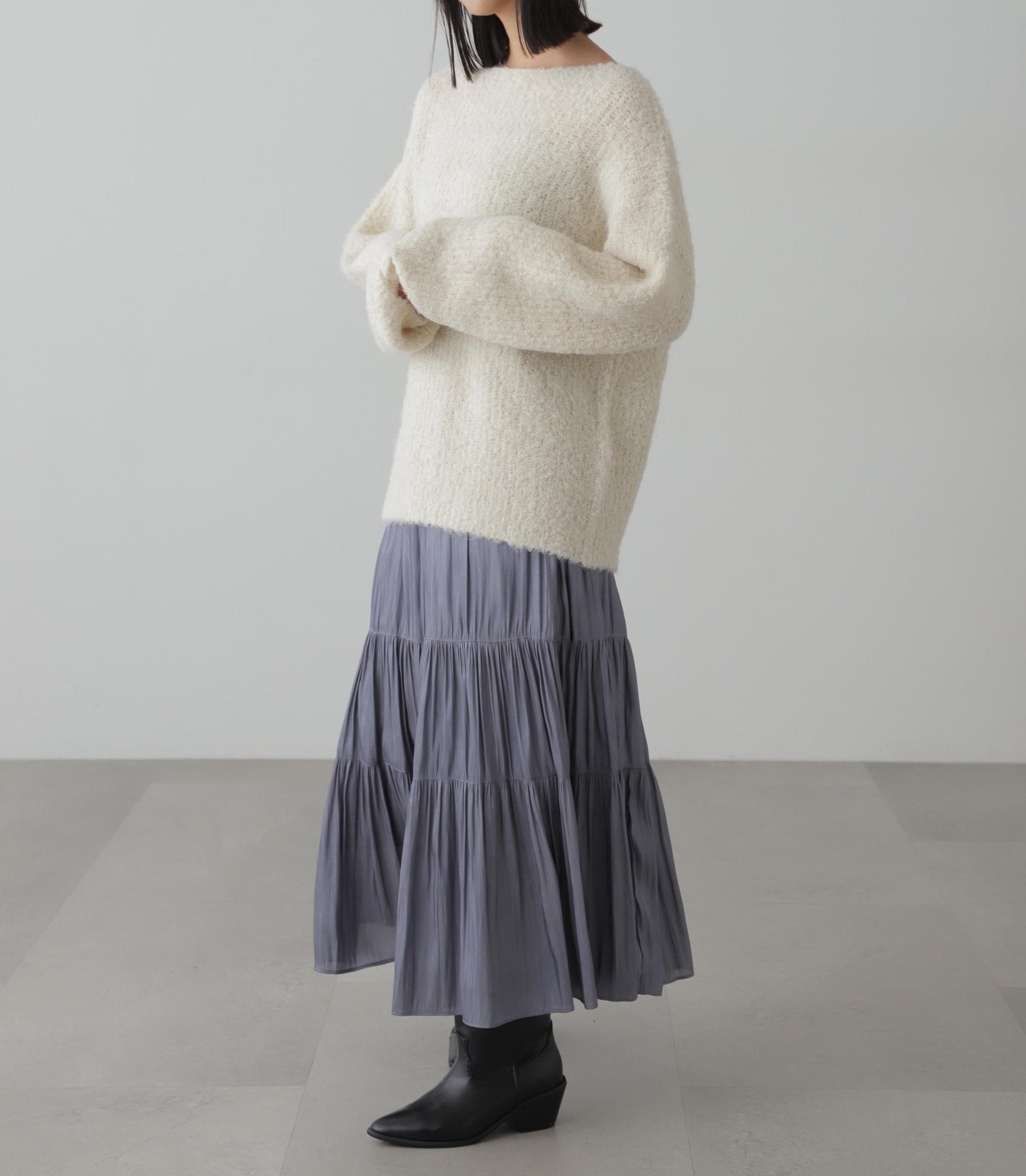 シャイニーティアードスカート ブルー