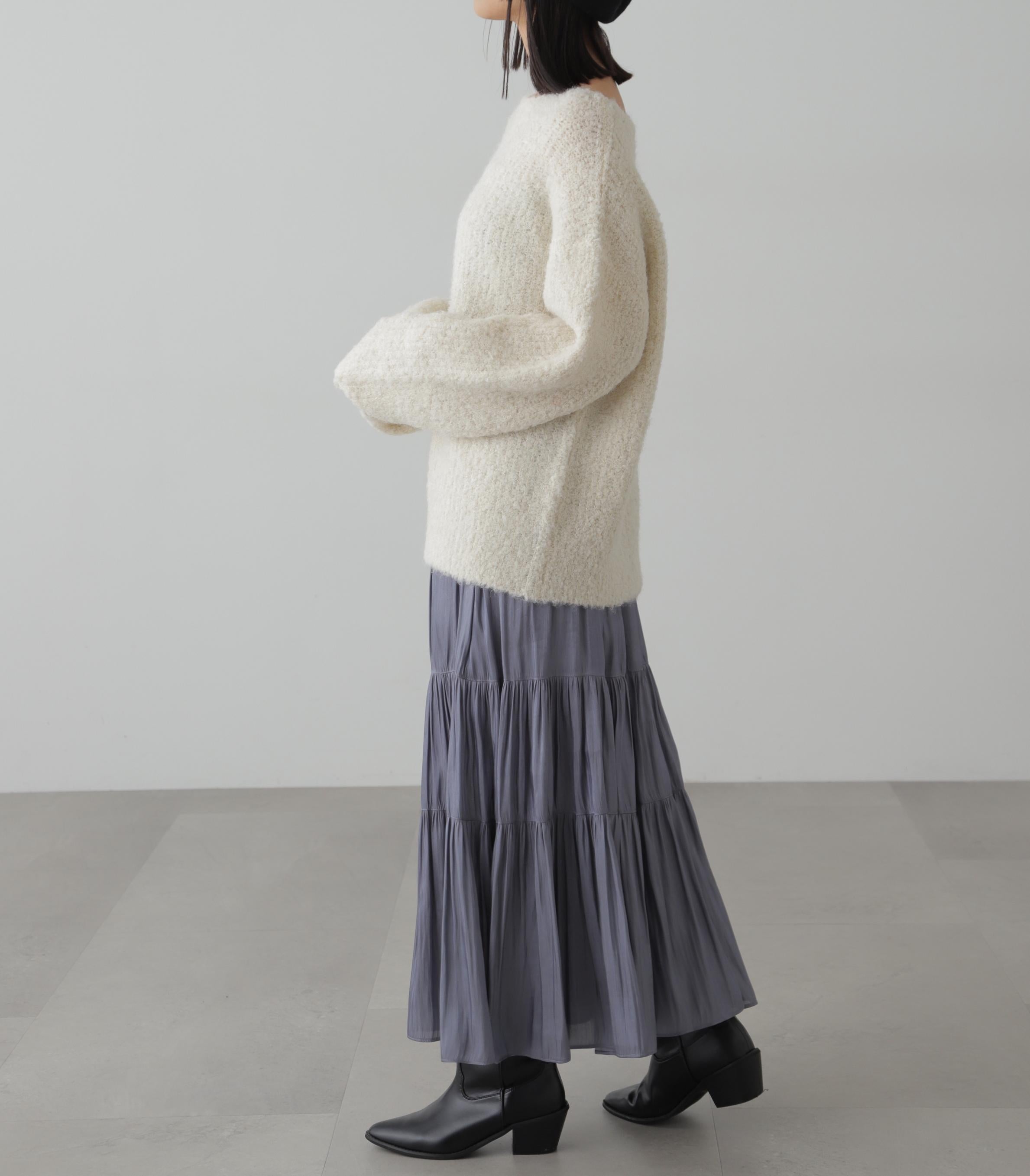 シャイニーティアードスカート ブルー