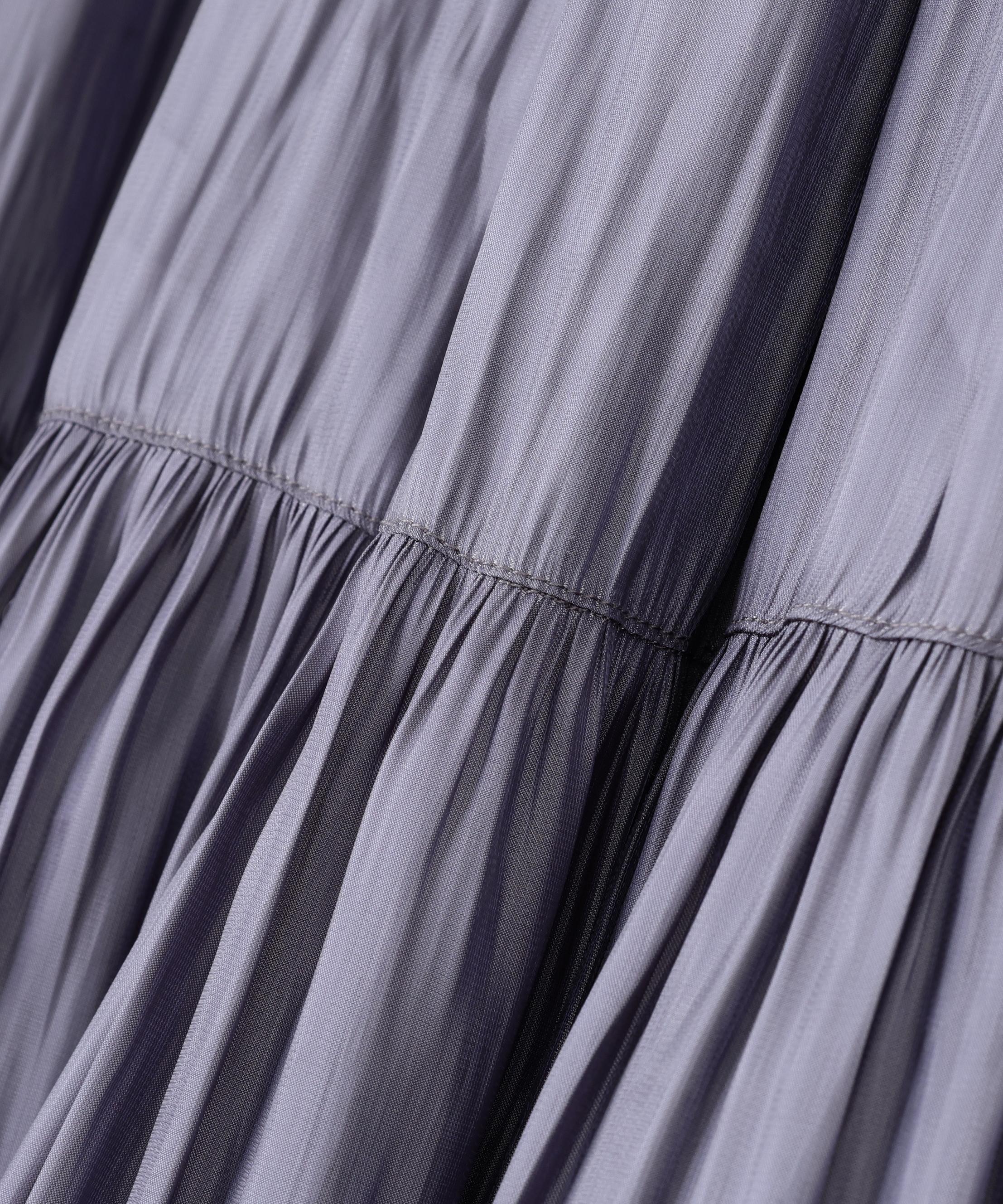 シャイニーティアードスカート ブルー