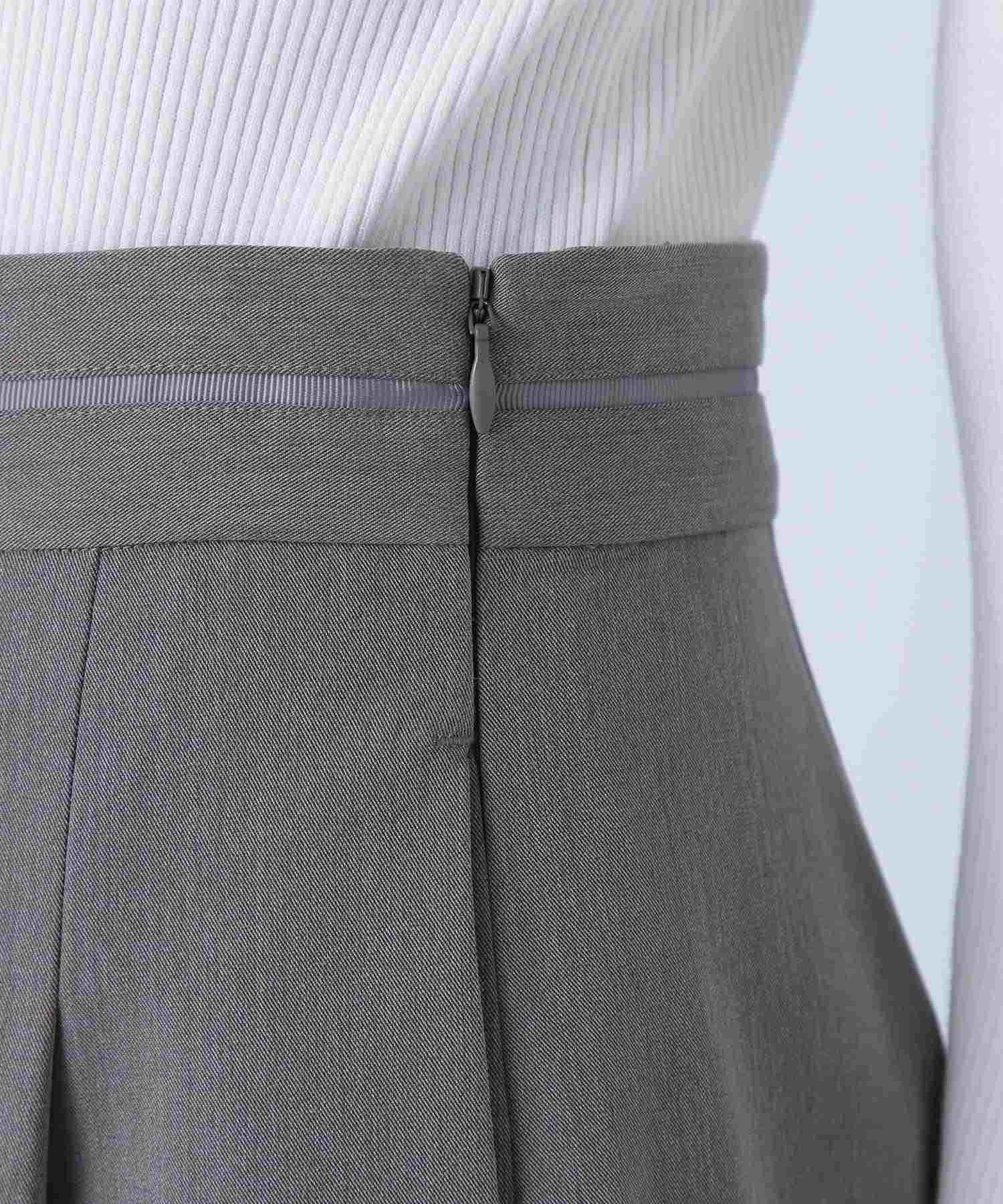 ウエストラインタックワイドパンツ ブラウン