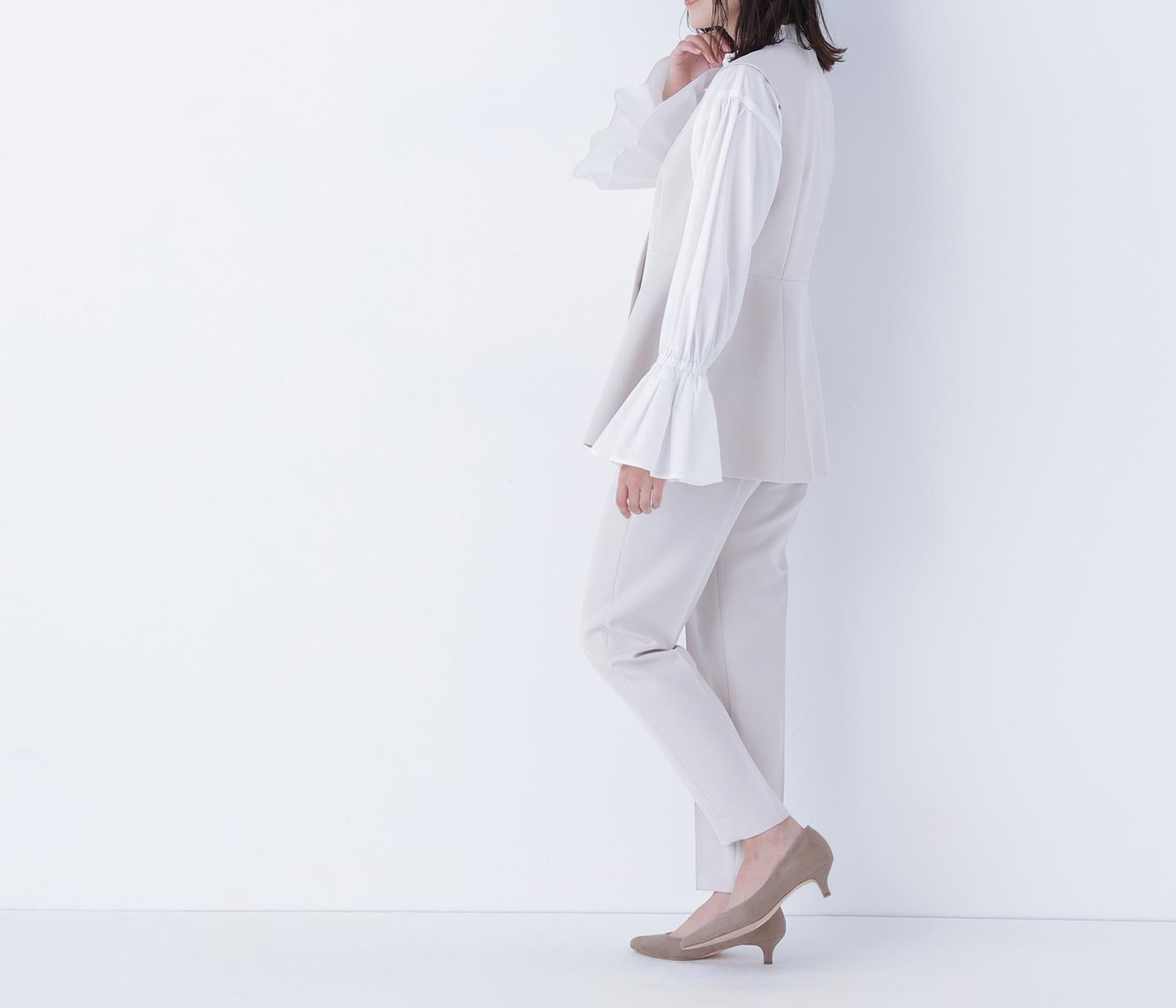 フロントボタンペプラムジレ SETUP オフベージュ