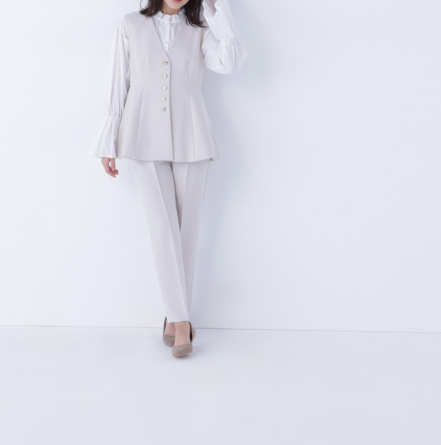 フロントボタンペプラムジレ SETUP オフベージュ