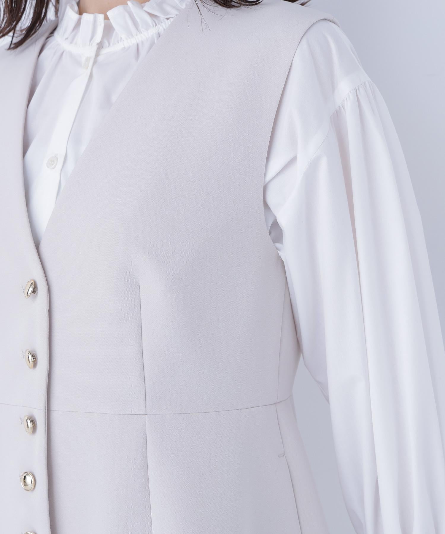 フロントボタンペプラムジレ SETUP オフベージュ