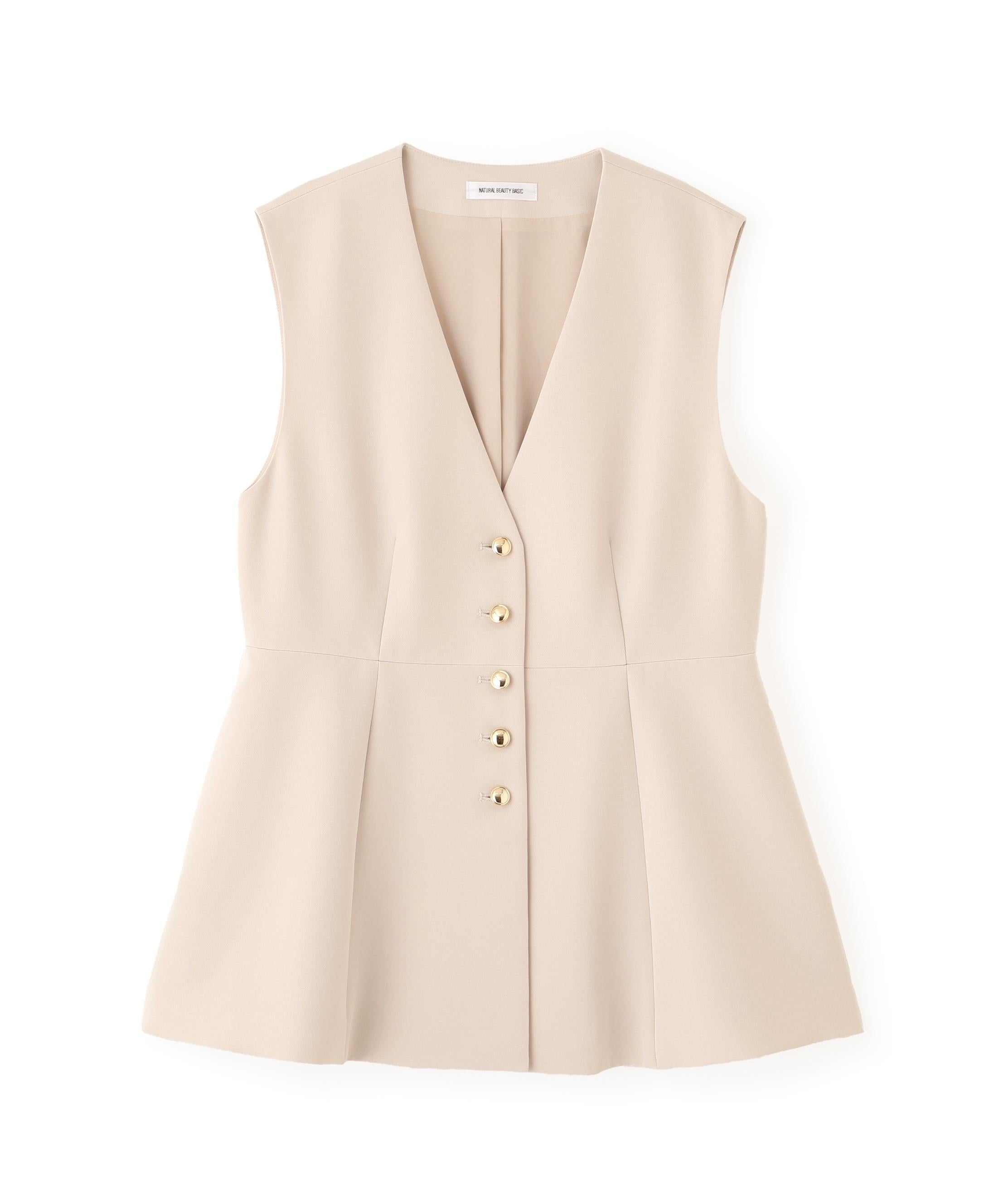 フロントボタンペプラムジレ SETUP オフベージュ