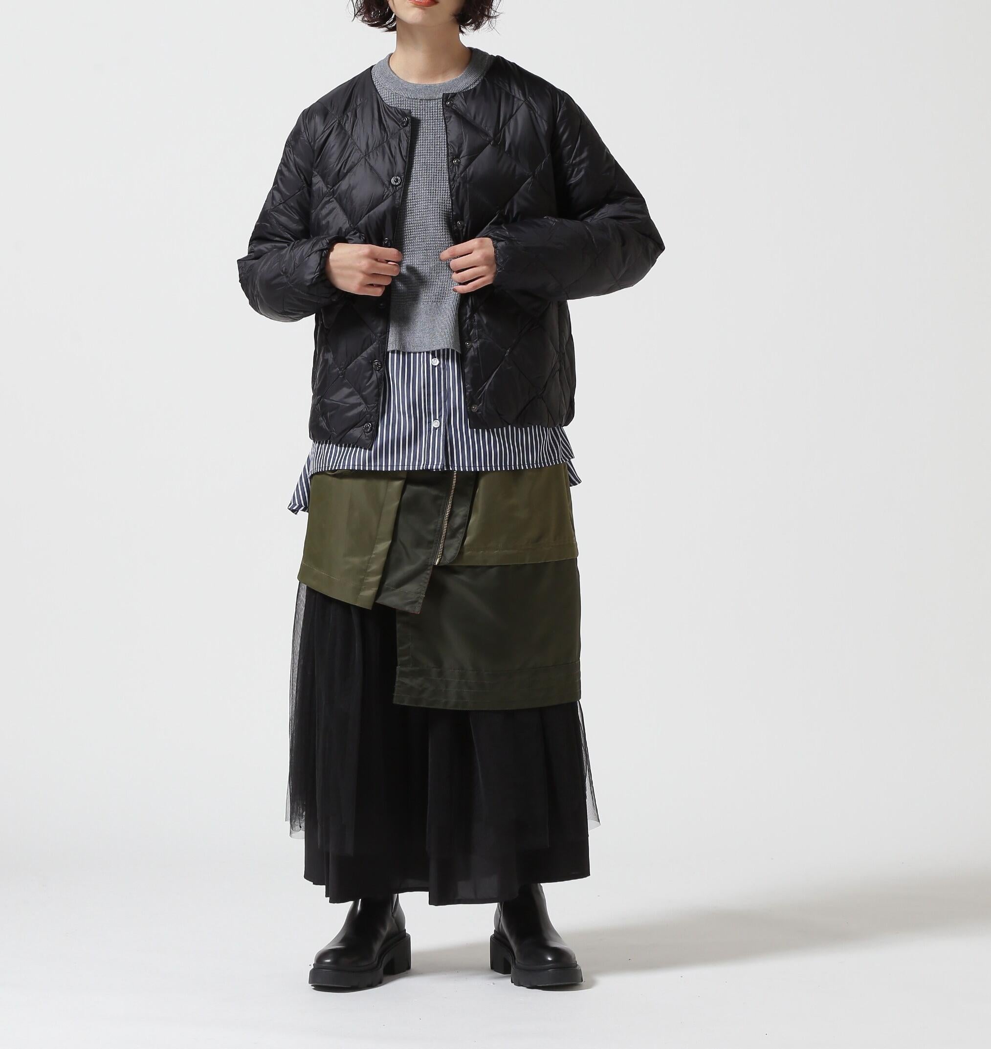 TAION/タイオン/TAION CITY C>EW NECK DOWN JACKET ブラック