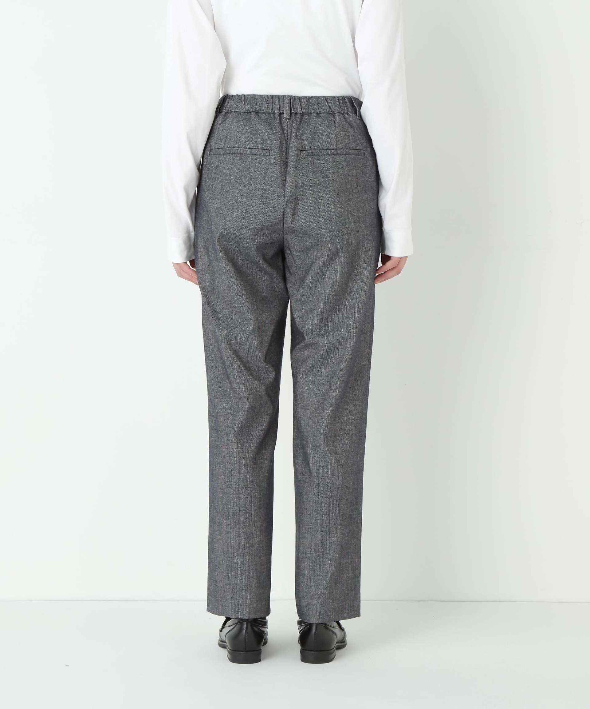 ピケスエードスリムストレートパンツ ネイビー