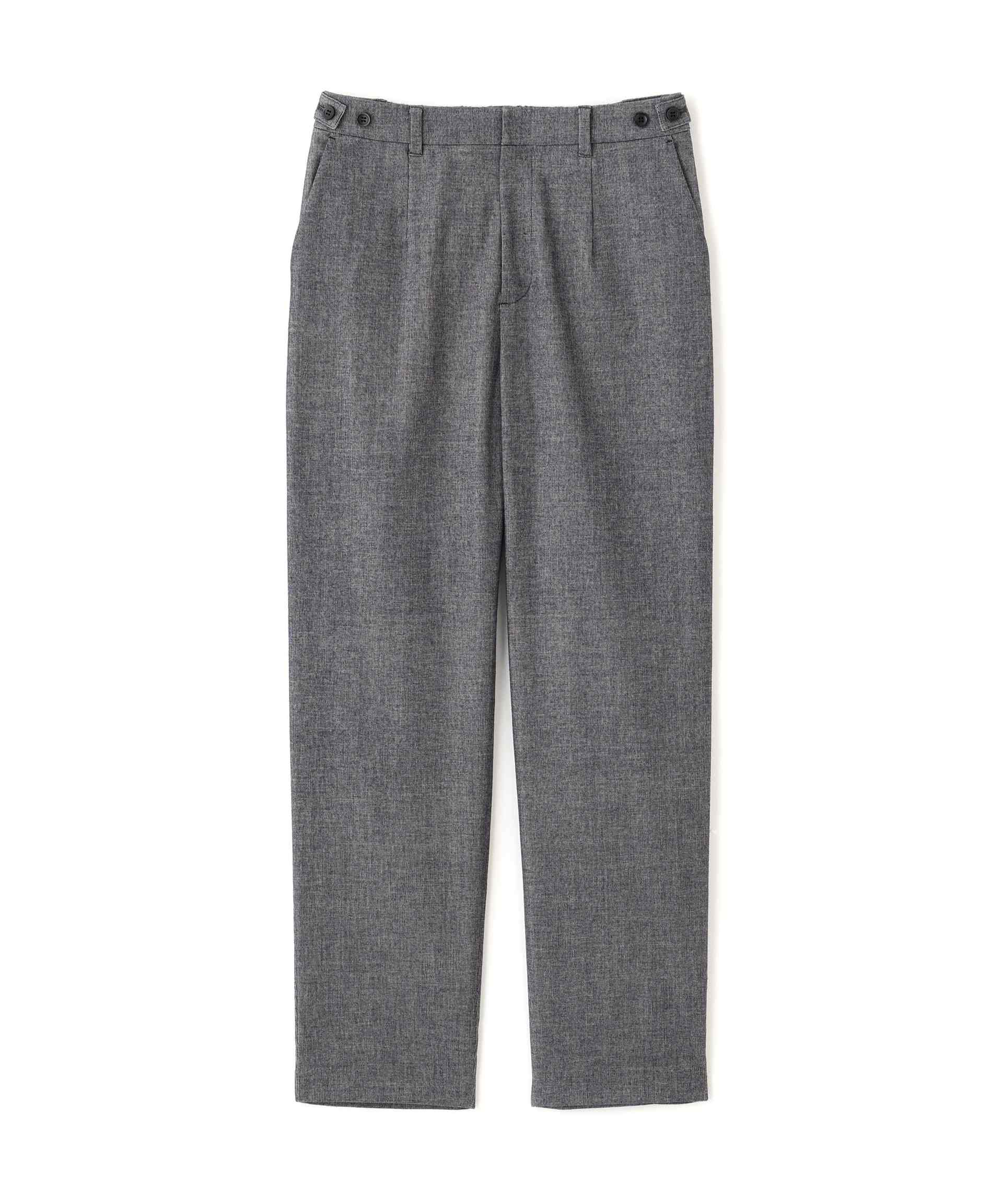 ピケスエードスリムストレートパンツ ネイビー