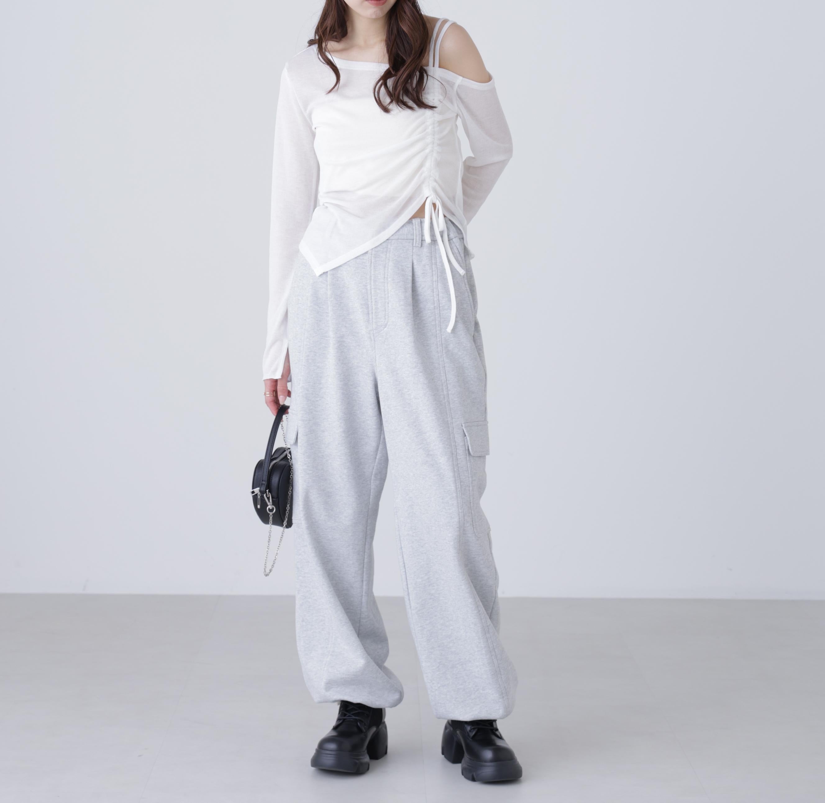 裏毛カーゴパンツ グレー