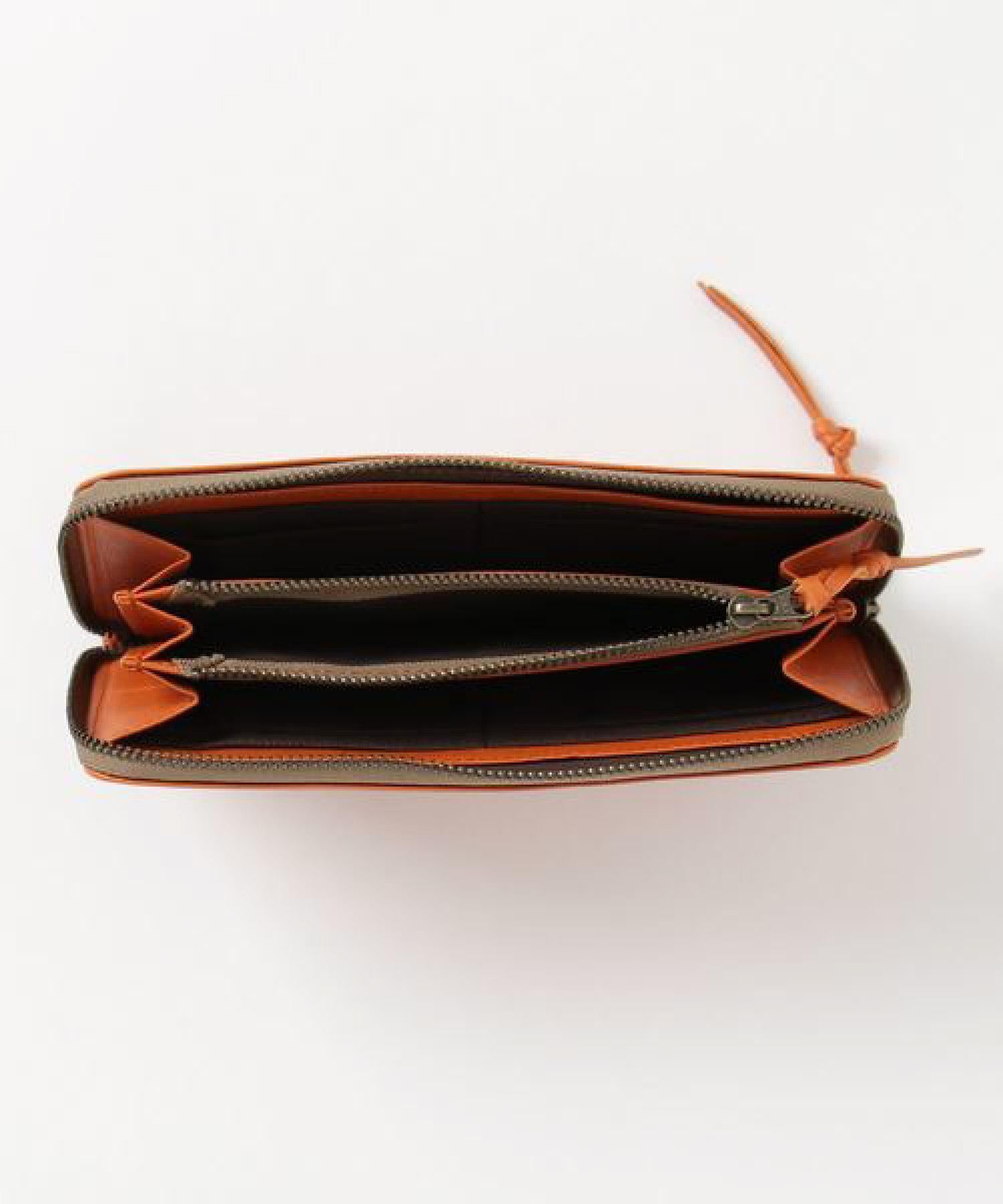 PEANUTS/スヌーピー/California Dream 革製 長財布 オレンジ