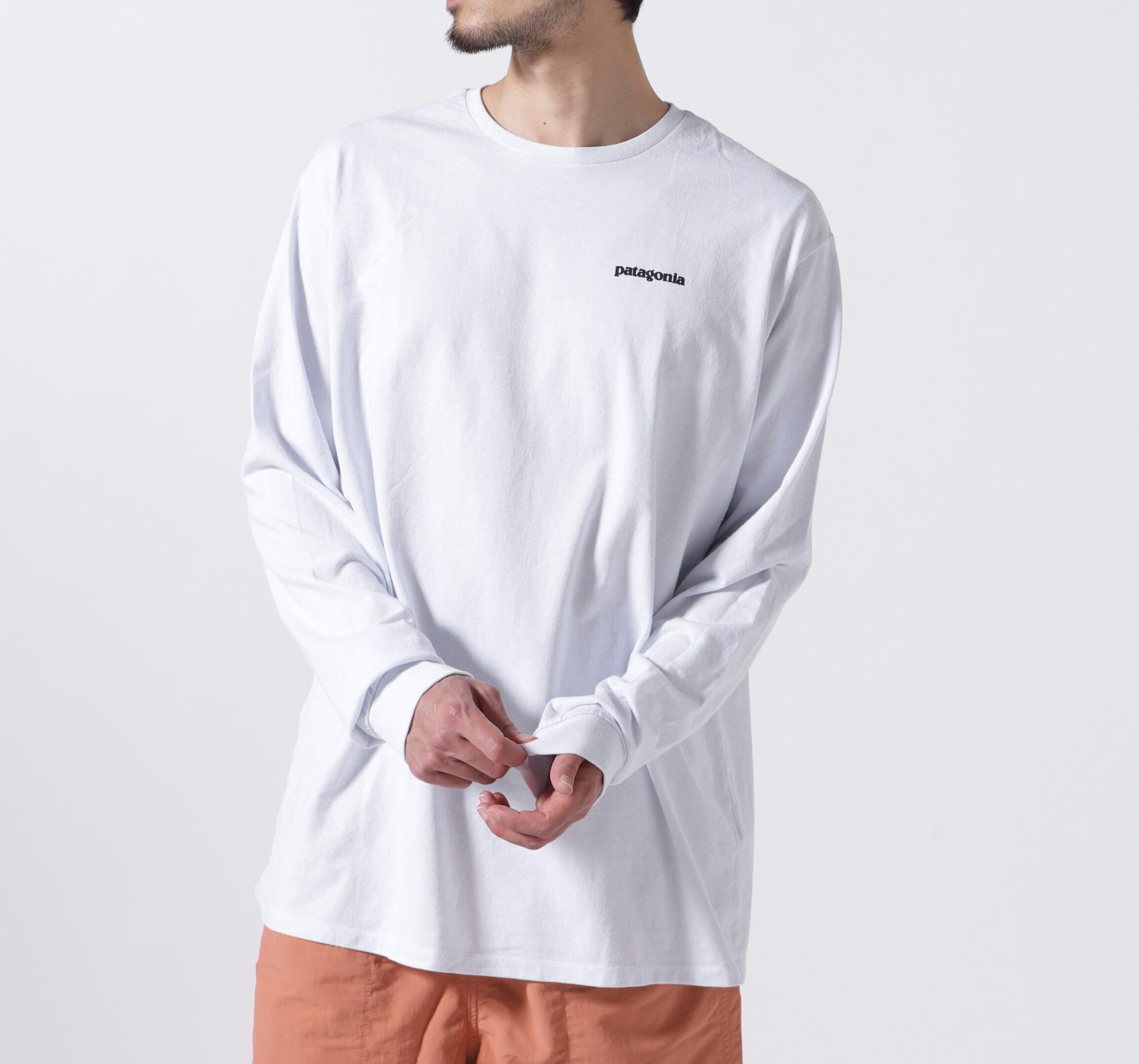 Patagonia/パタゴニア メンズ・ロングスリーブ・P-6ロゴ・レスポンシビリティー ホワイト