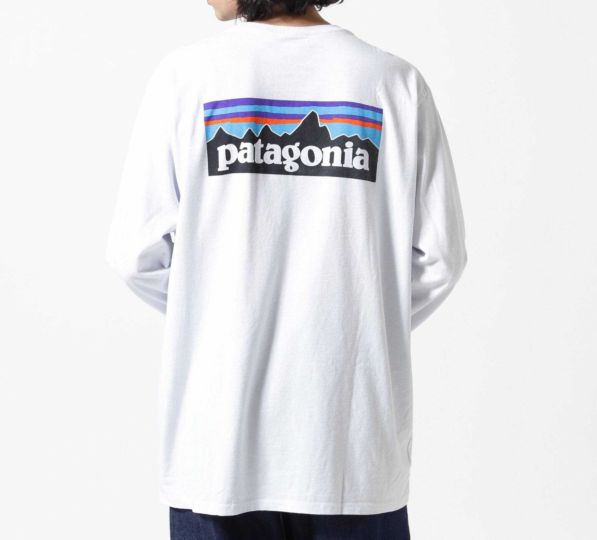 Patagonia/パタゴニア メンズ・ロングスリーブ・P-6ロゴ・レスポンシビリティー ホワイト