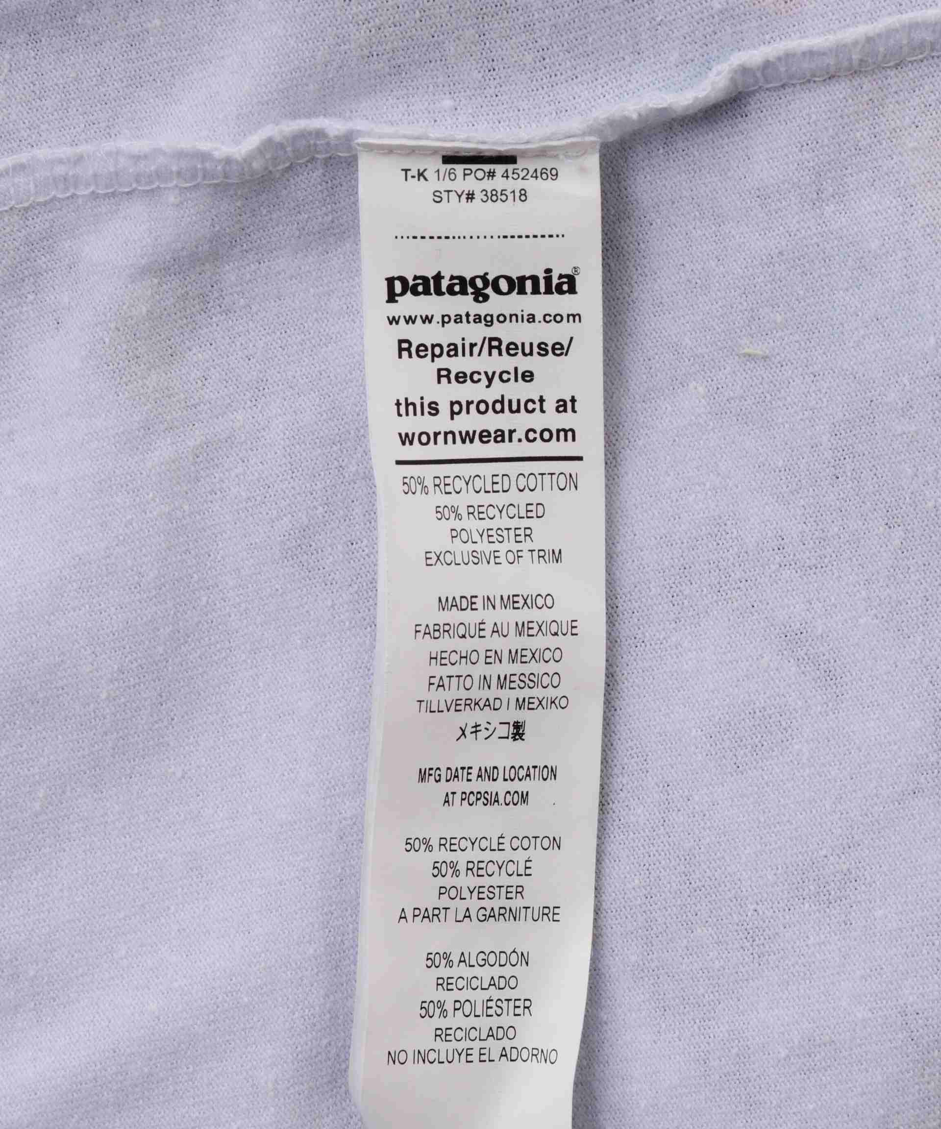 Patagonia/パタゴニア メンズ・ロングスリーブ・P-6ロゴ・レスポンシビリティー ホワイト