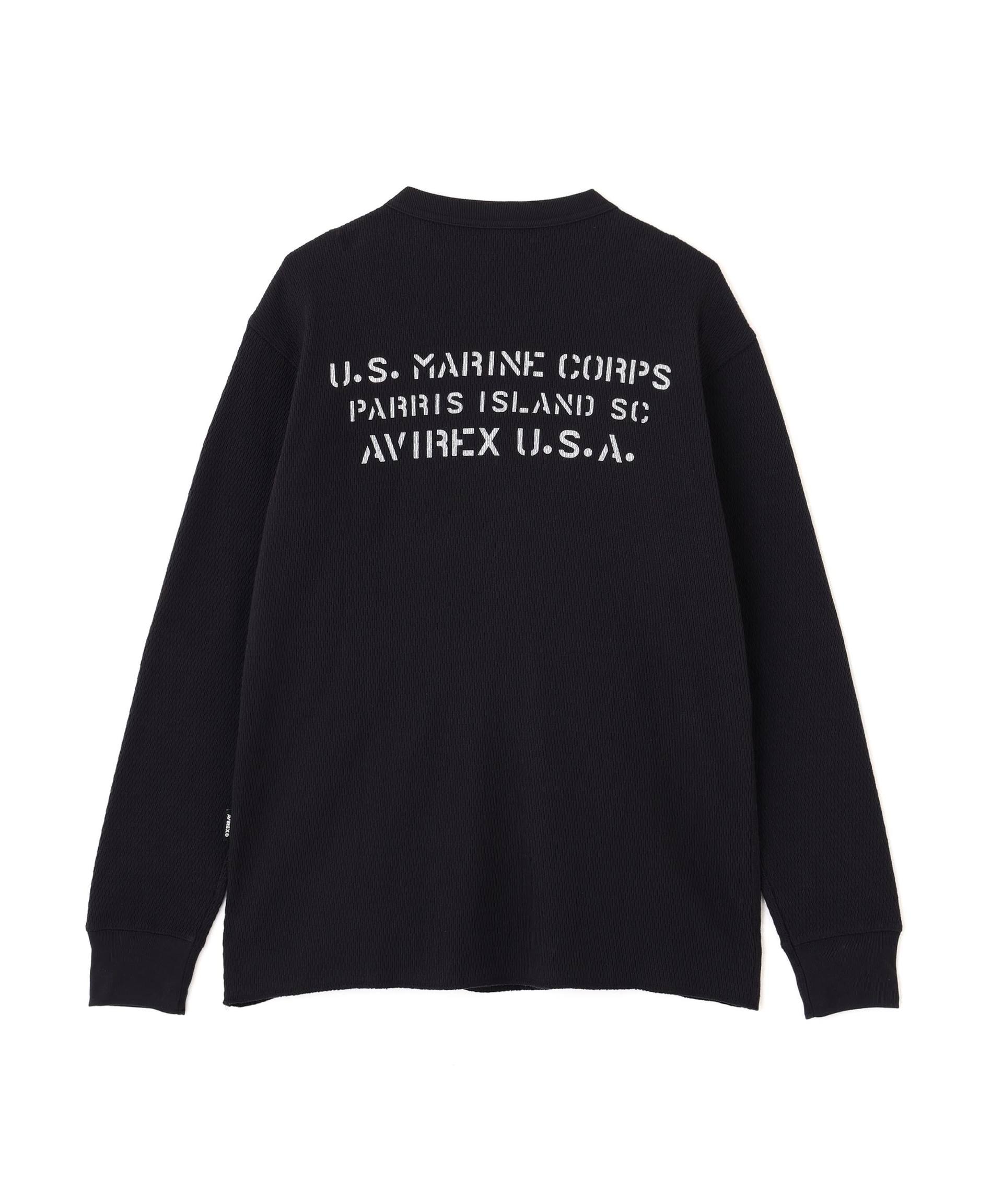 《WEB&DEPOT限定》STENCIL HONEYCOMB WAFFLE L/S T-SHIRT ネイビー