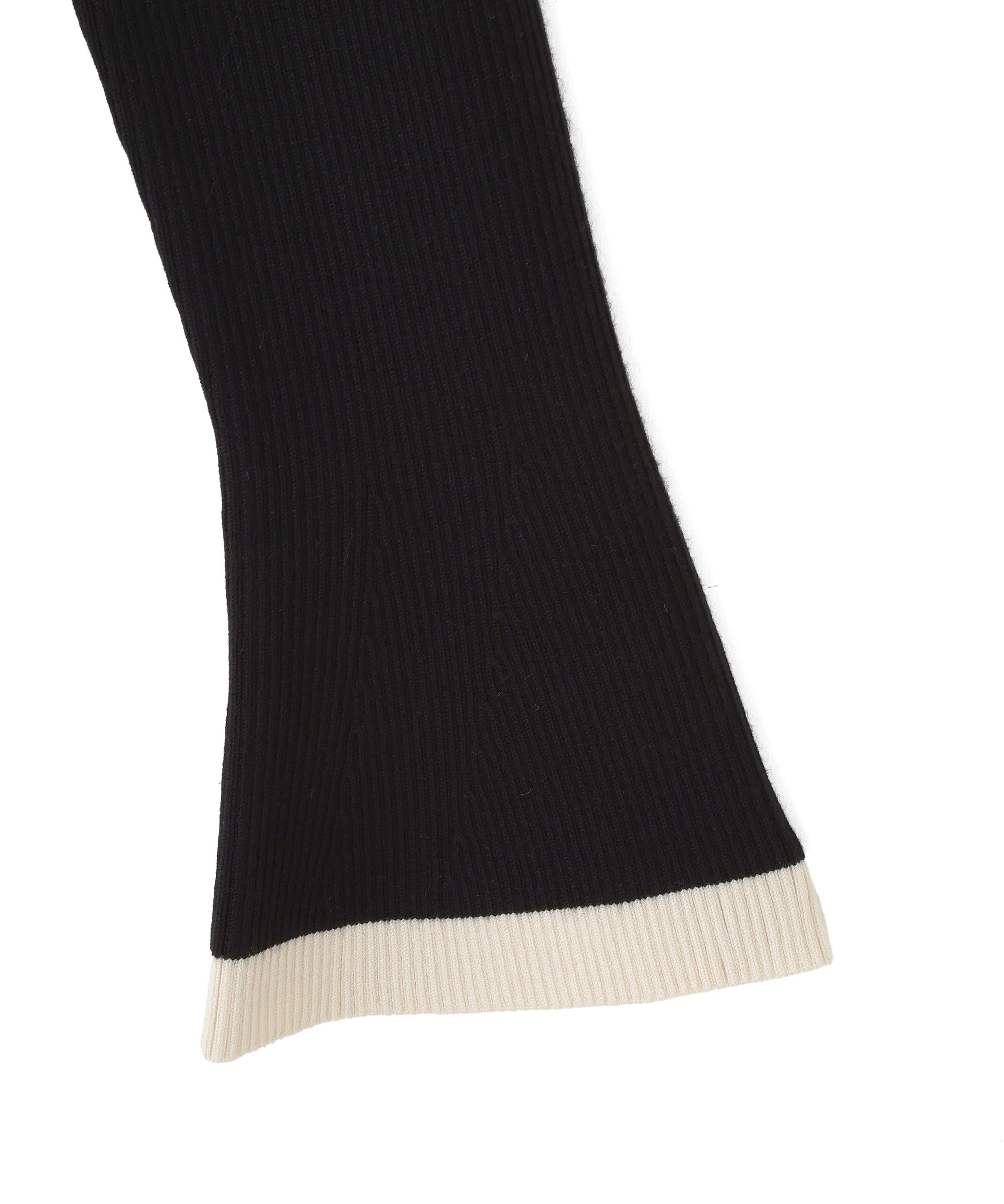 肩リボン配色ニット ブラック