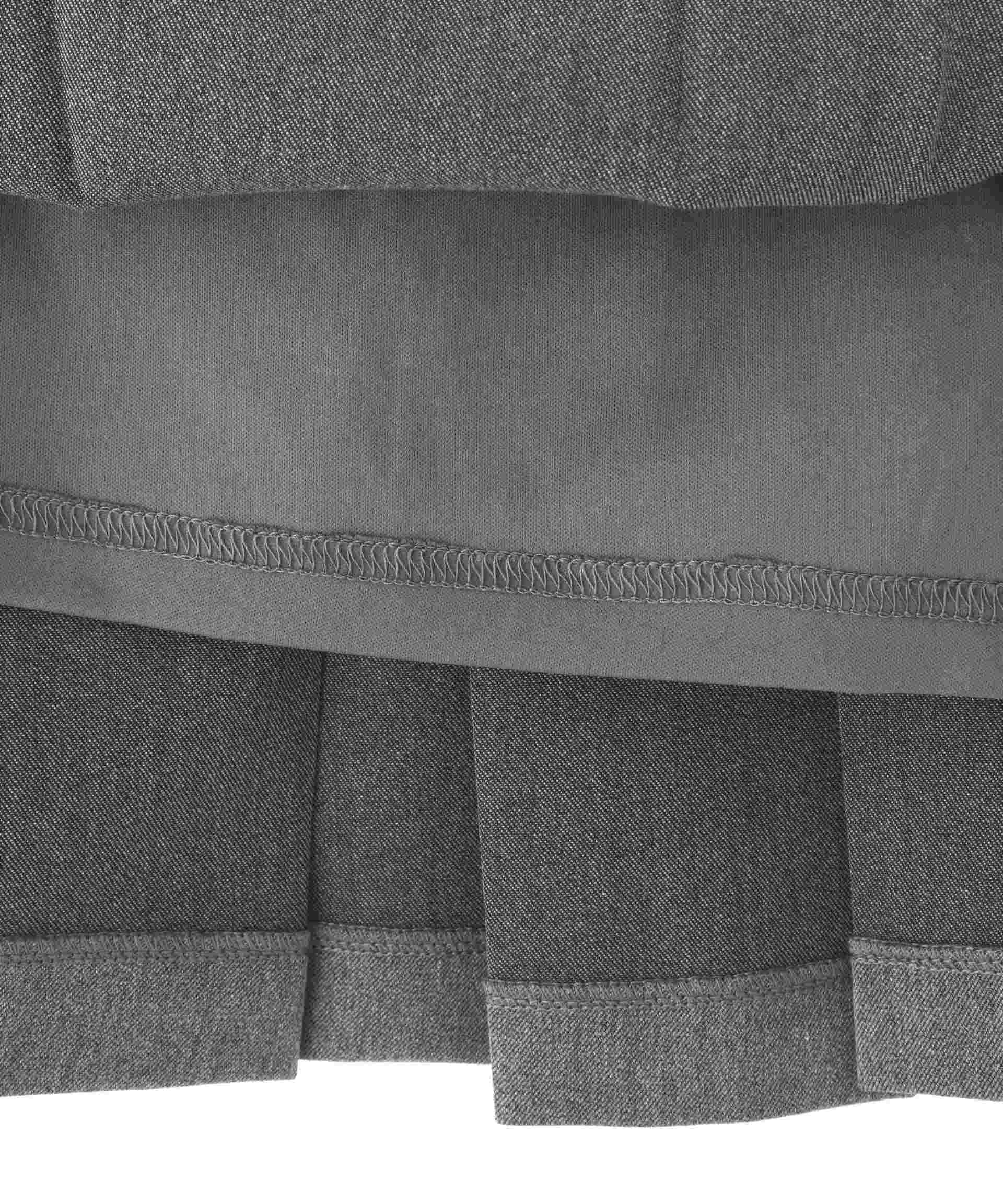 インナーパンツ付プリーツミニスカート グレー