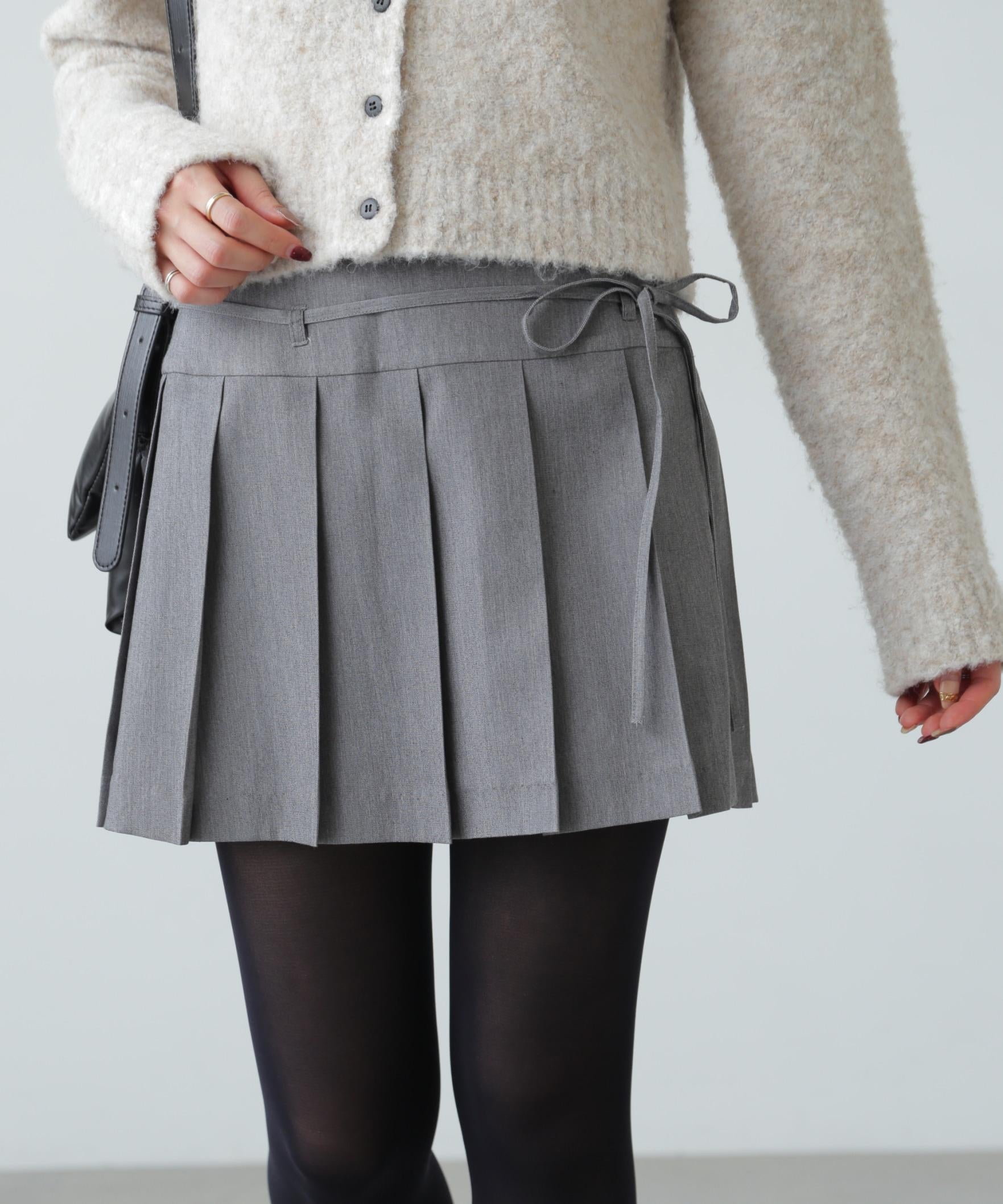 スカート wrap Pleated Skirt Wrap Pleated Mini Skirt