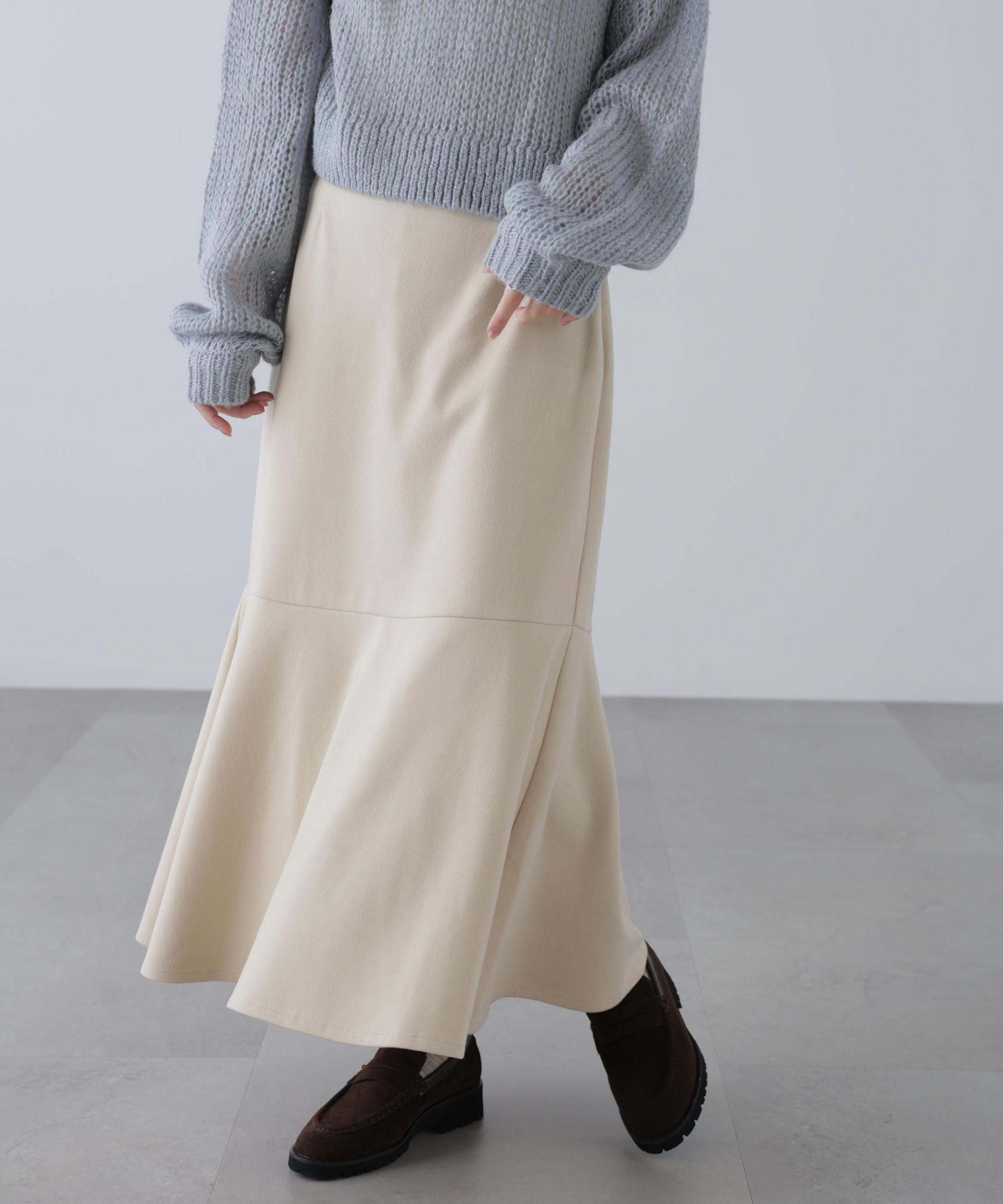 起毛ストレッチマーメイドスカート オフ