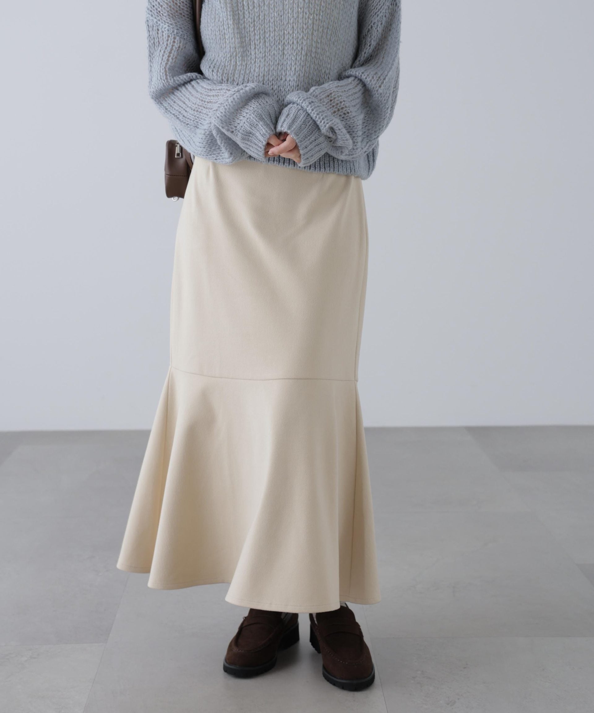 起毛ストレッチマーメイドスカート オフ