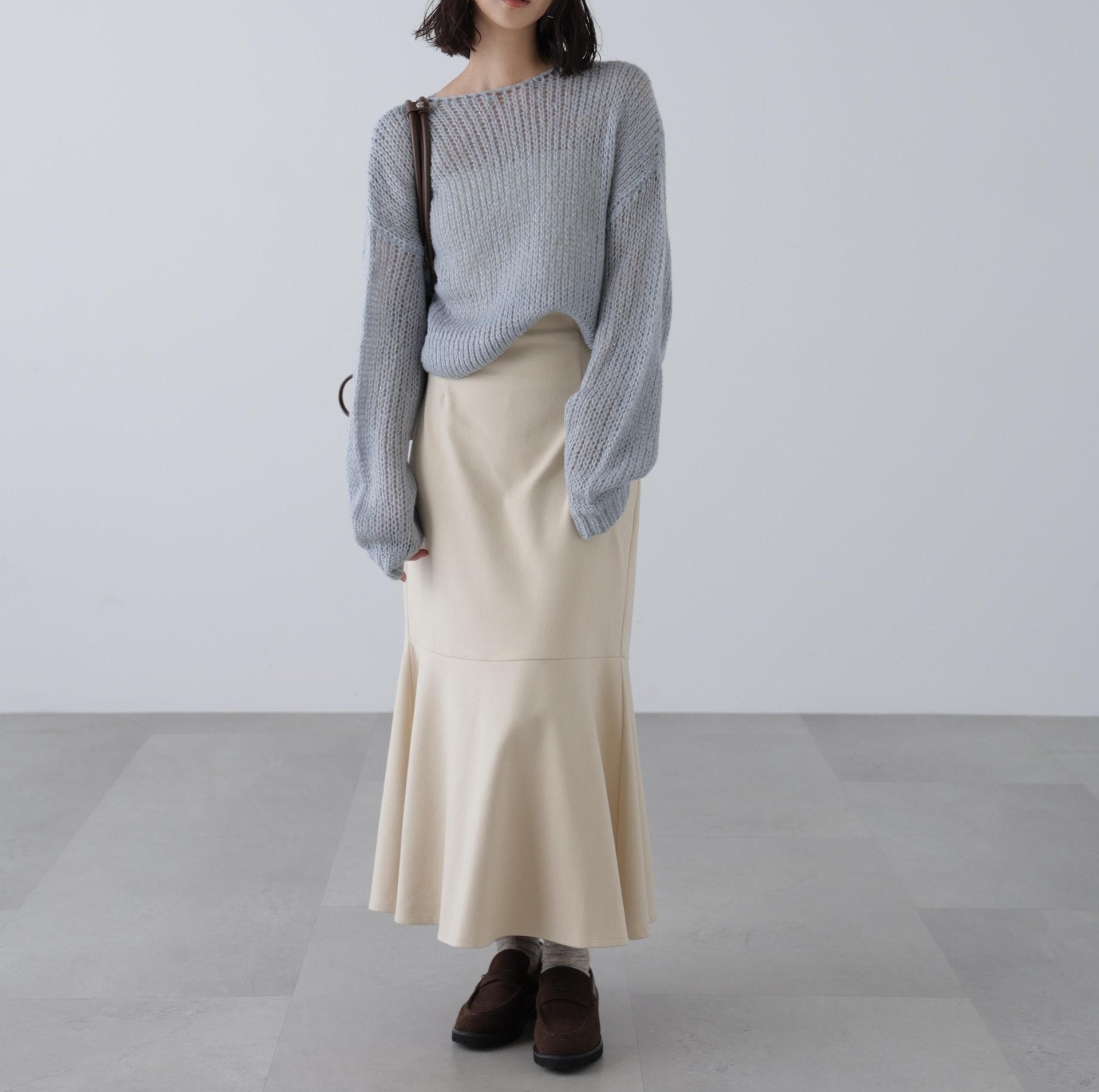 起毛ストレッチマーメイドスカート オフ