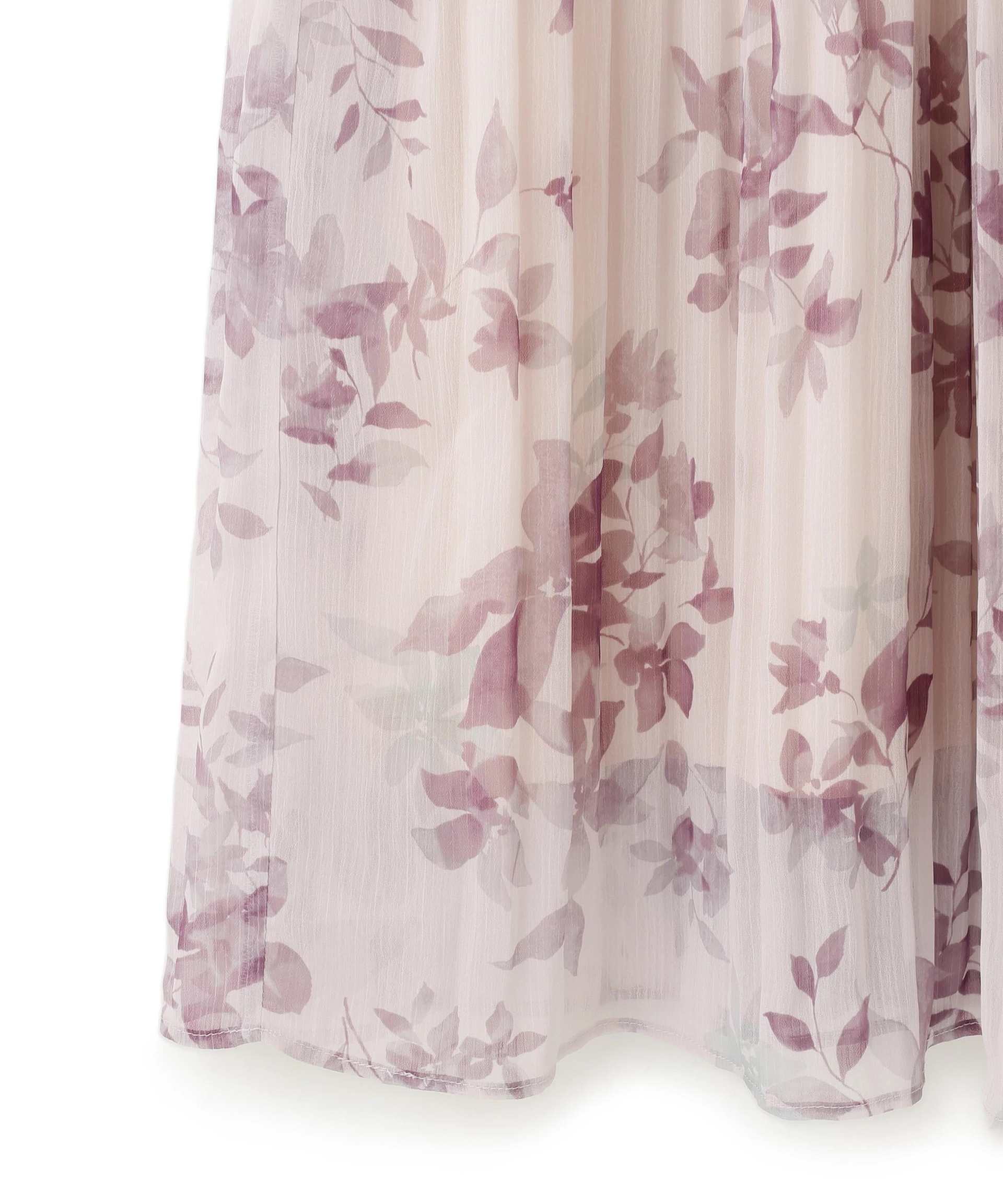 ぼかしフラワープリントワンピース ラベンダー1