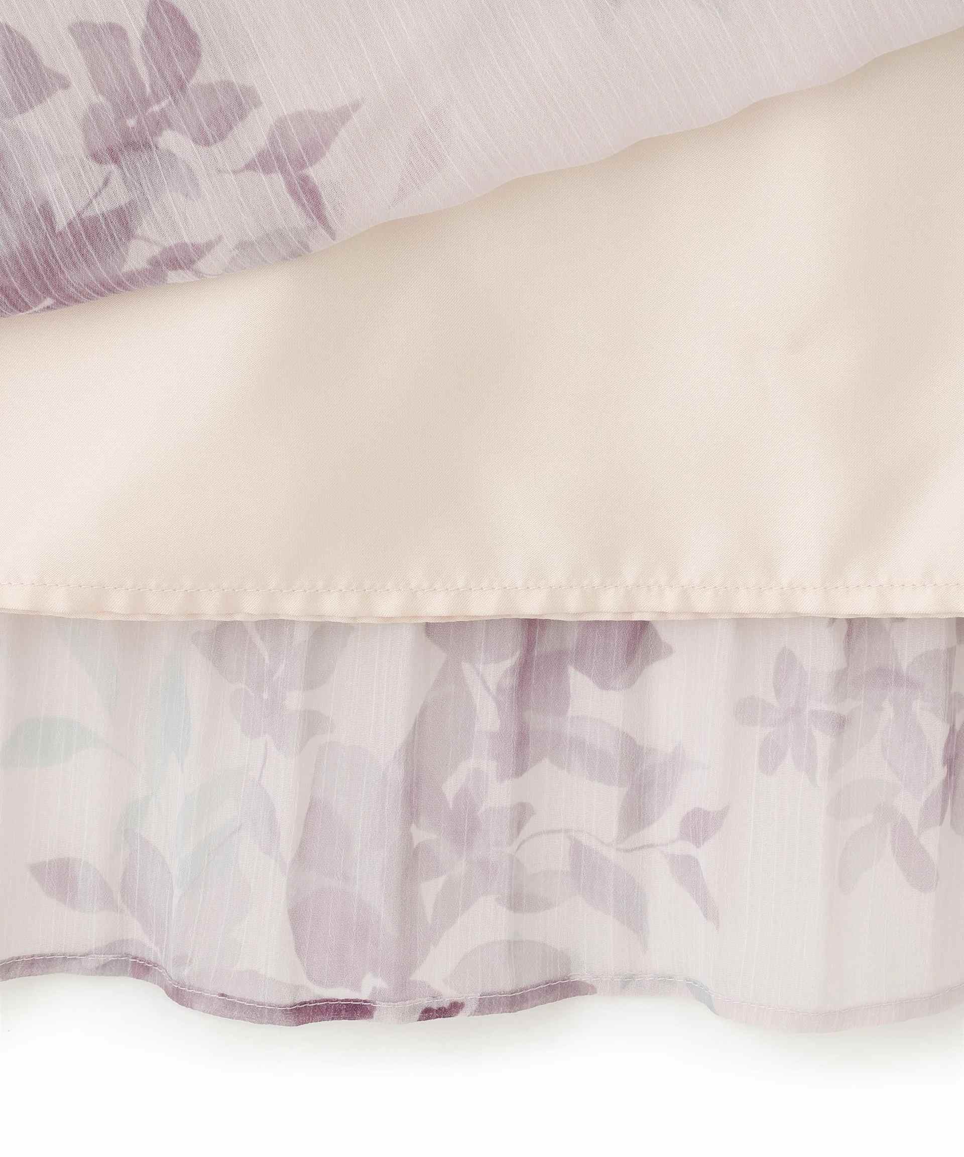 ぼかしフラワープリントワンピース ラベンダー1