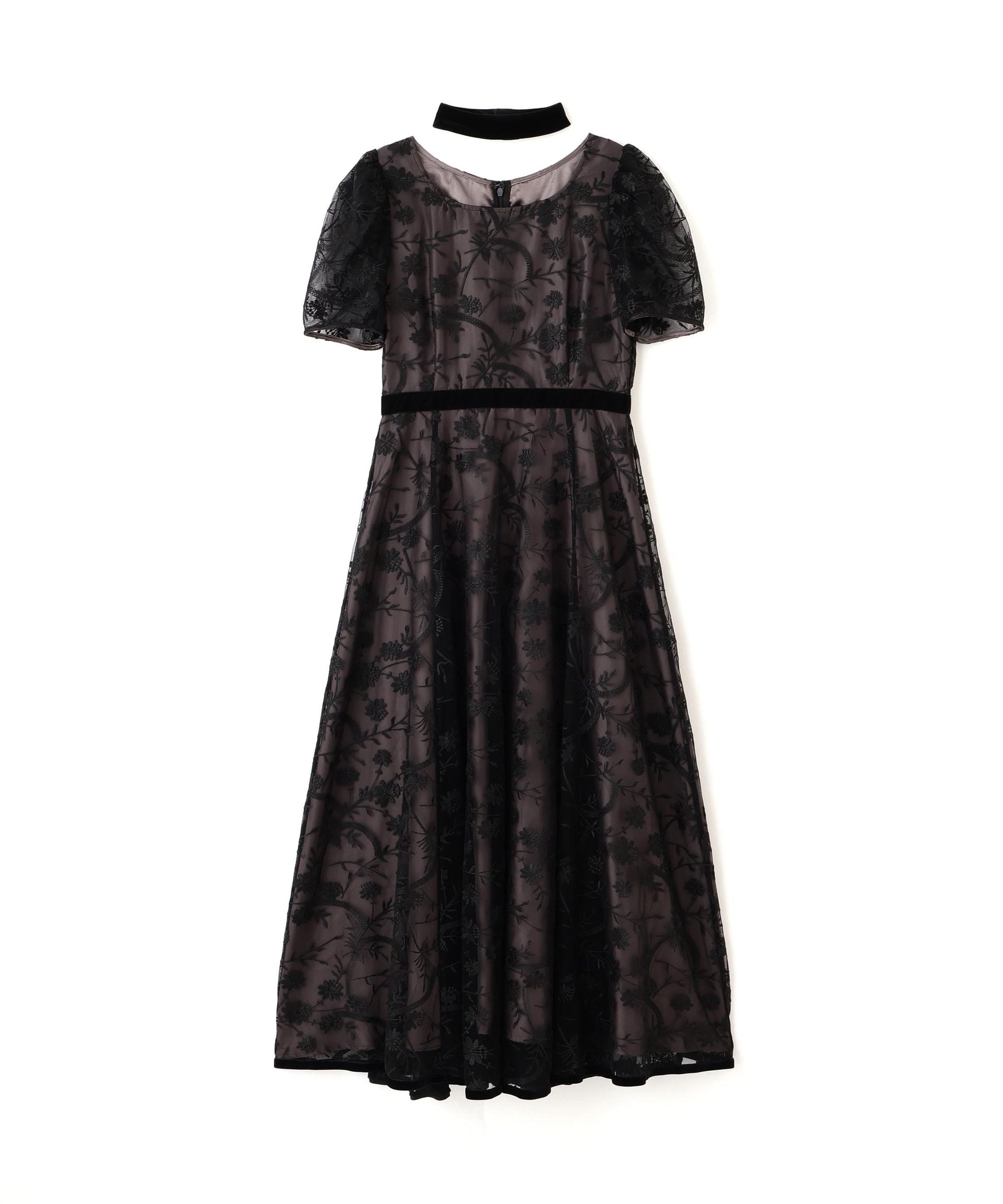 <mikuさんコラボ>エンブロイダリーレースドレス ブラック