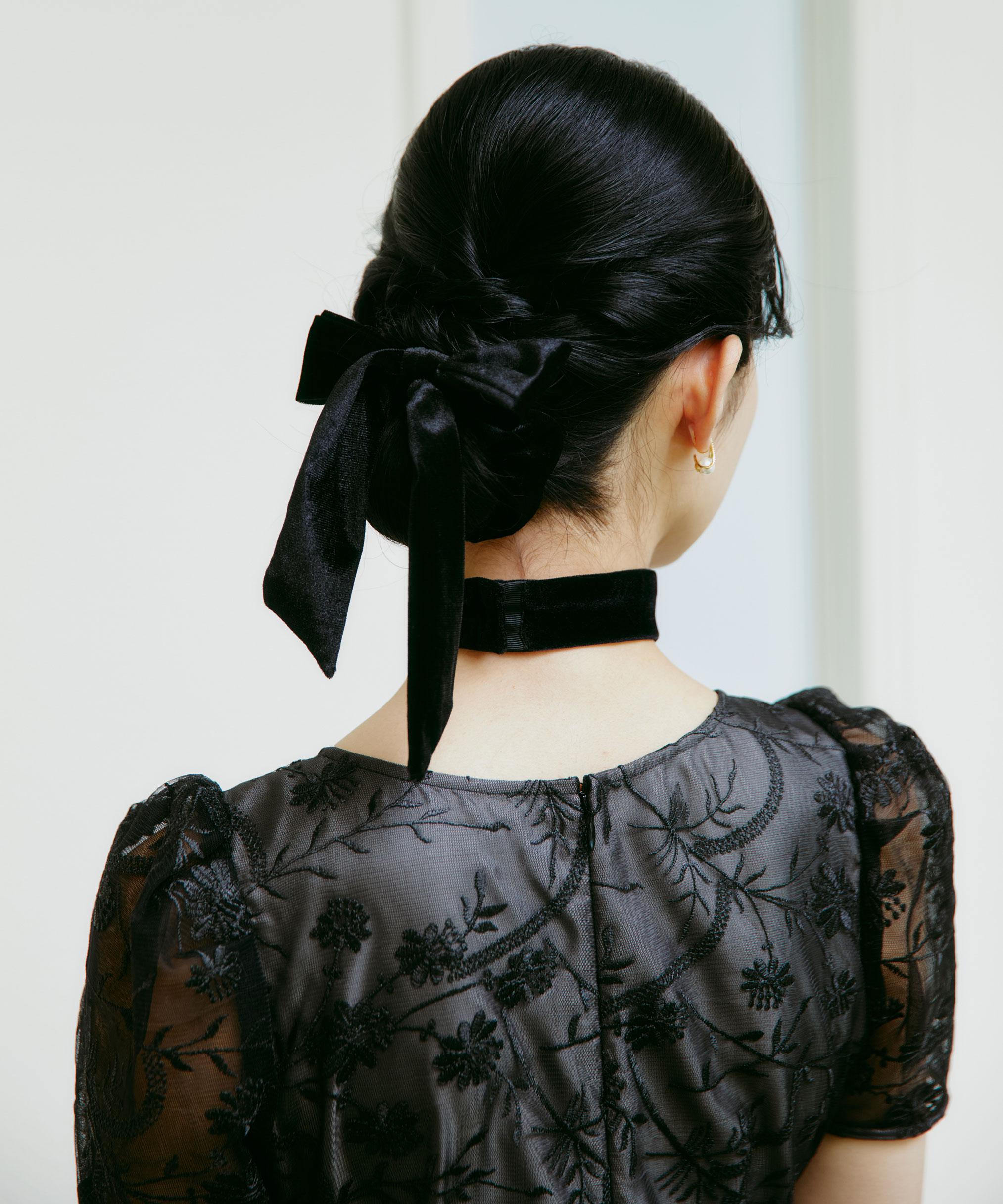 <mikuさんコラボ>エンブロイダリーレースドレス ブラック