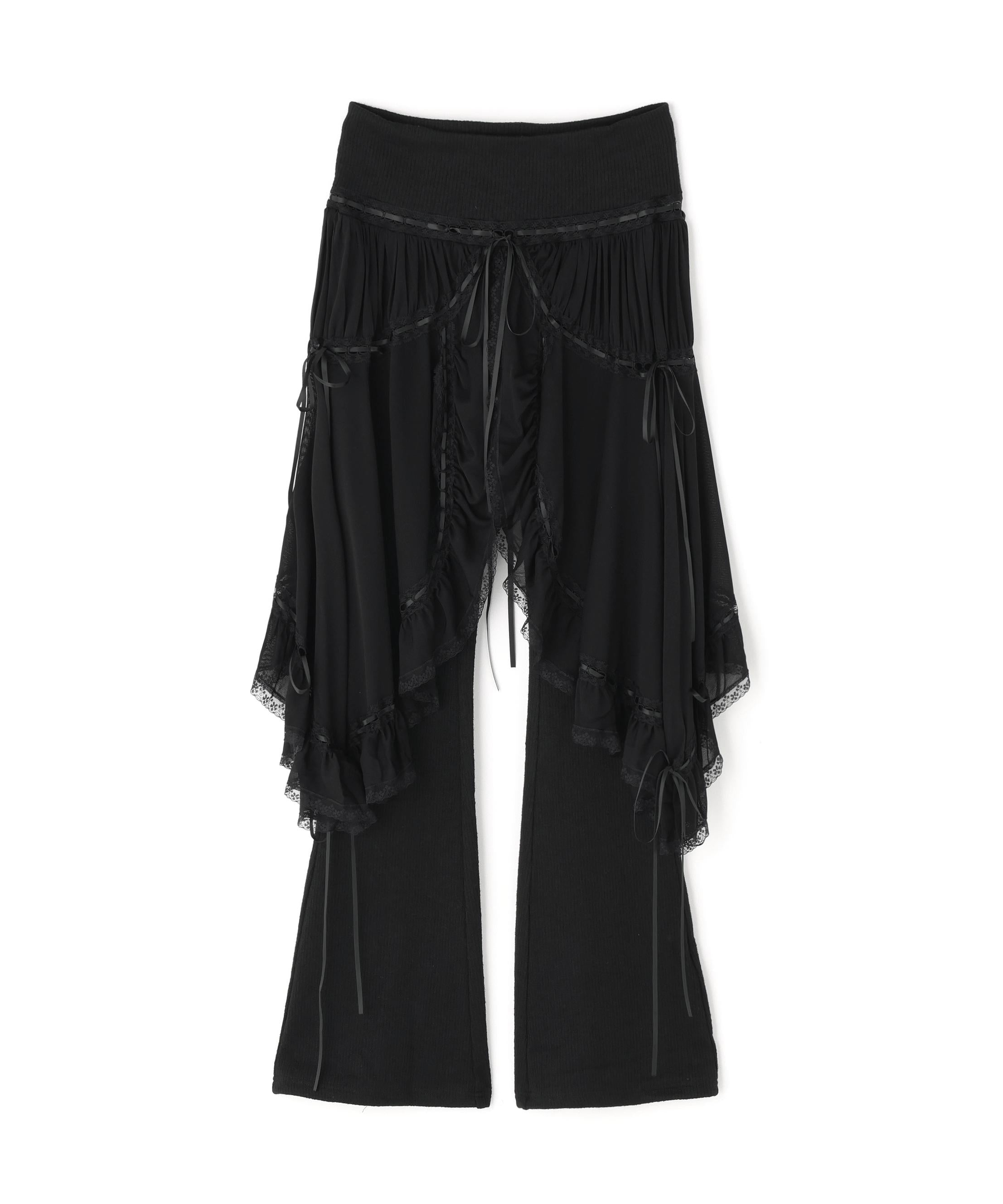 Nφdress/ノードレス/Flared Hem Knit Slim Pants ブラック