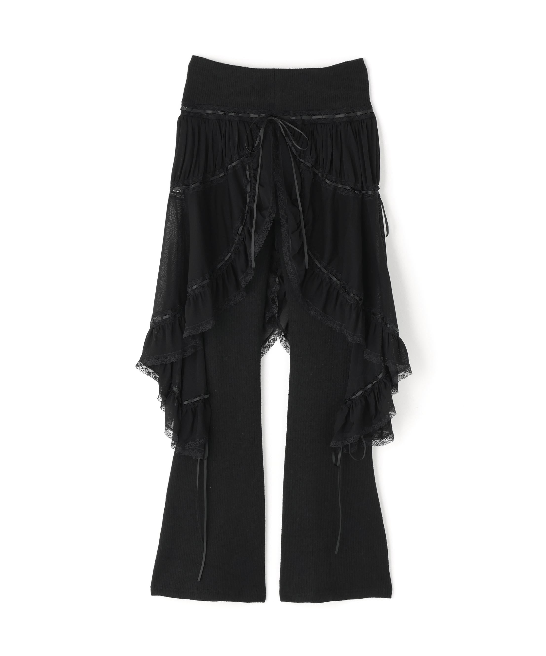 Nφdress/ノードレス/Flared Hem Knit Slim Pants ブラック