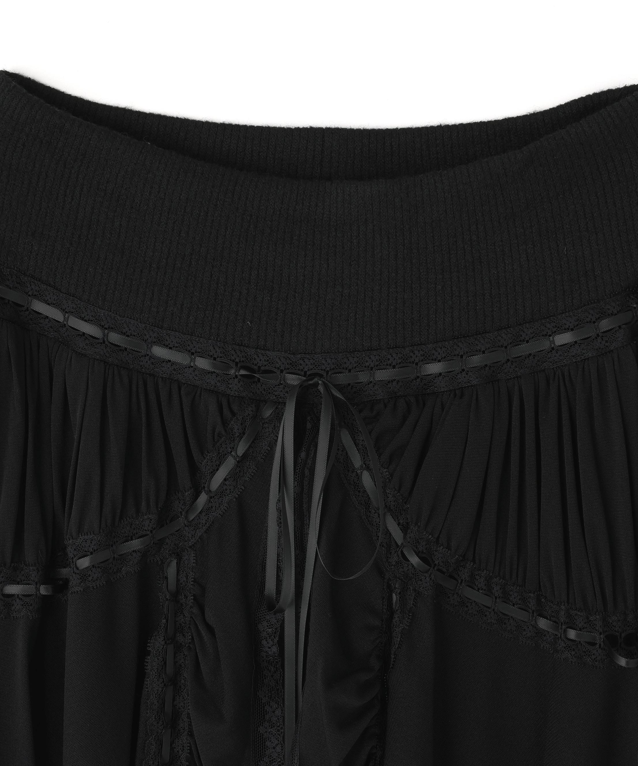 Nφdress/ノードレス/Flared Hem Knit Slim Pants ブラック