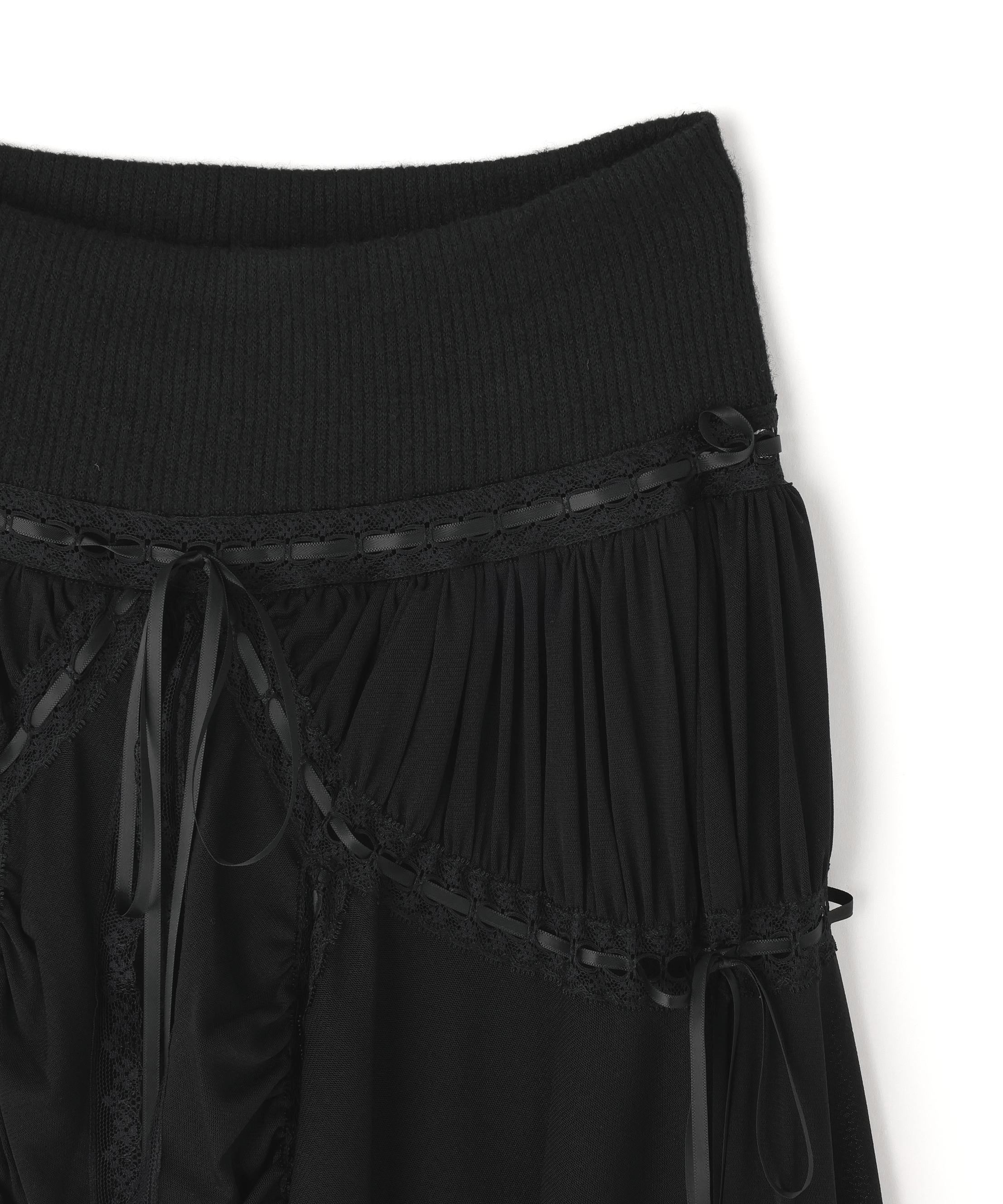 Nφdress/ノードレス/Flared Hem Knit Slim Pants ブラック