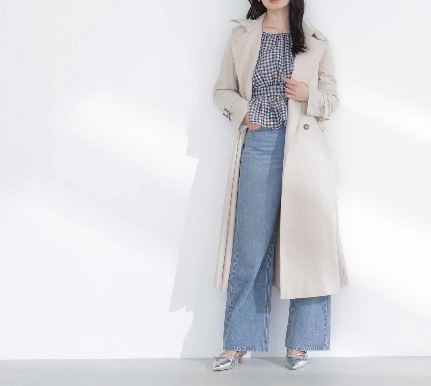 パウダーツイルトレンチコート ベージュ4