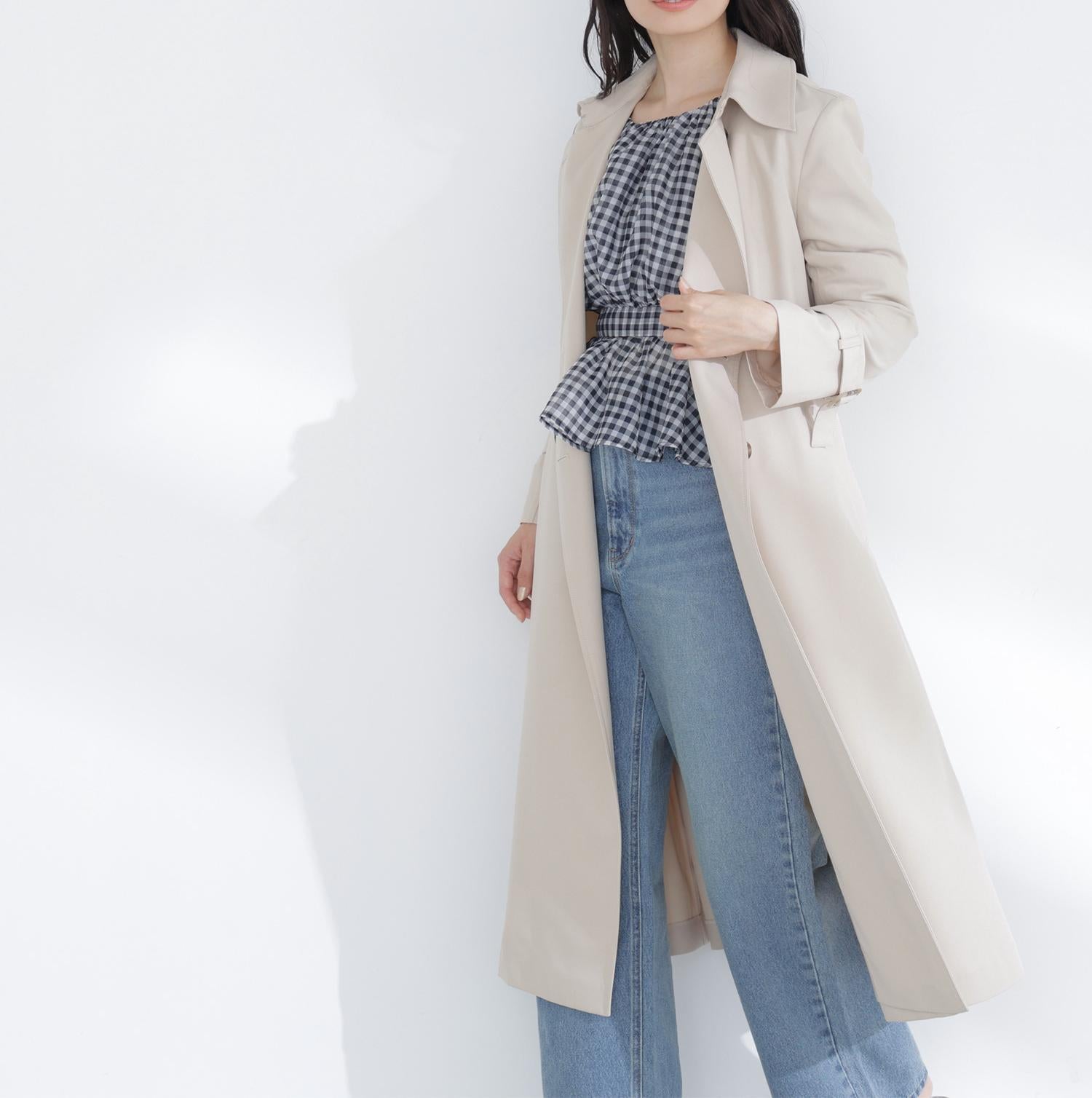 パウダーツイルトレンチコート ベージュ4